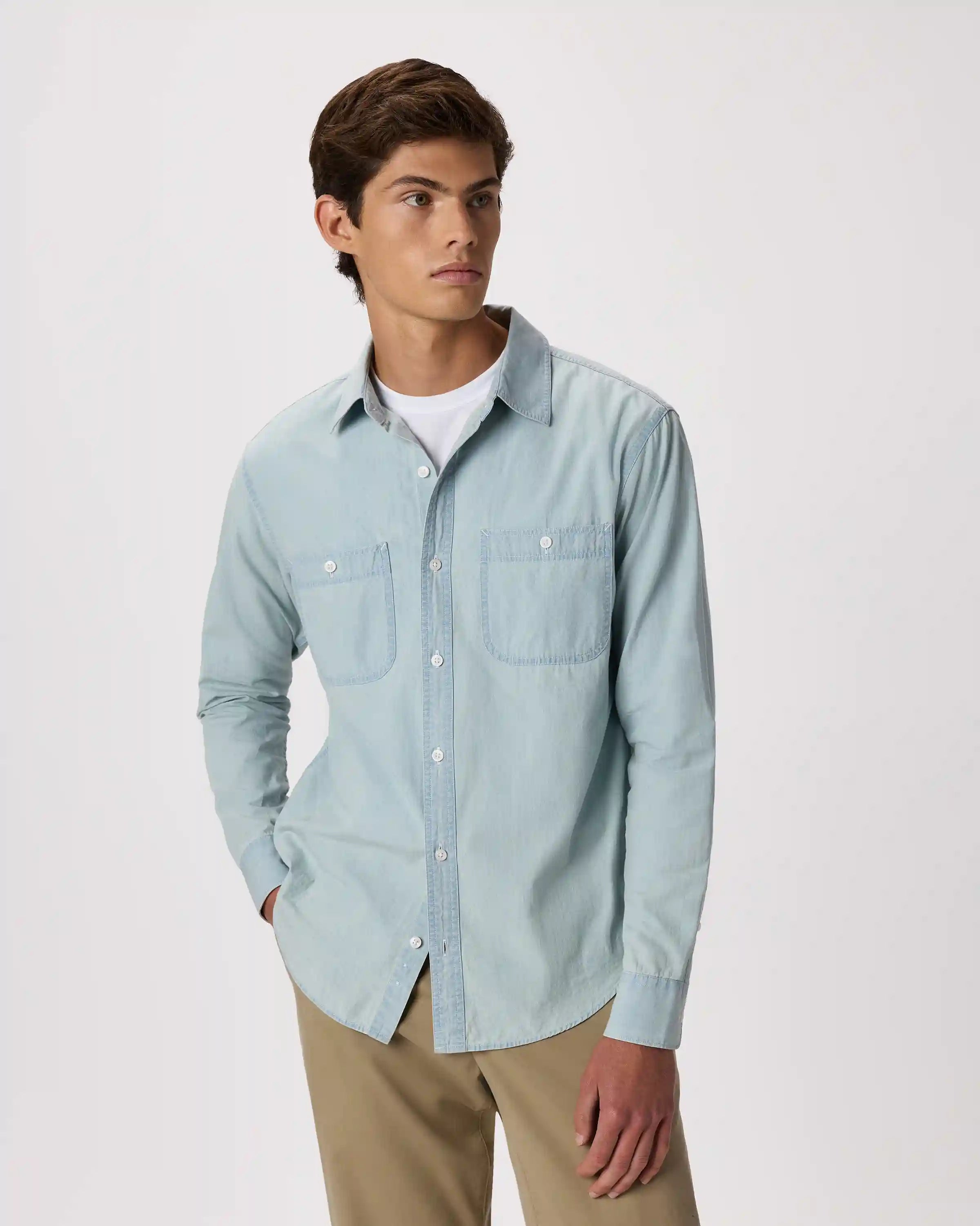 100% Organic Chambray Long Sleeve Shirt