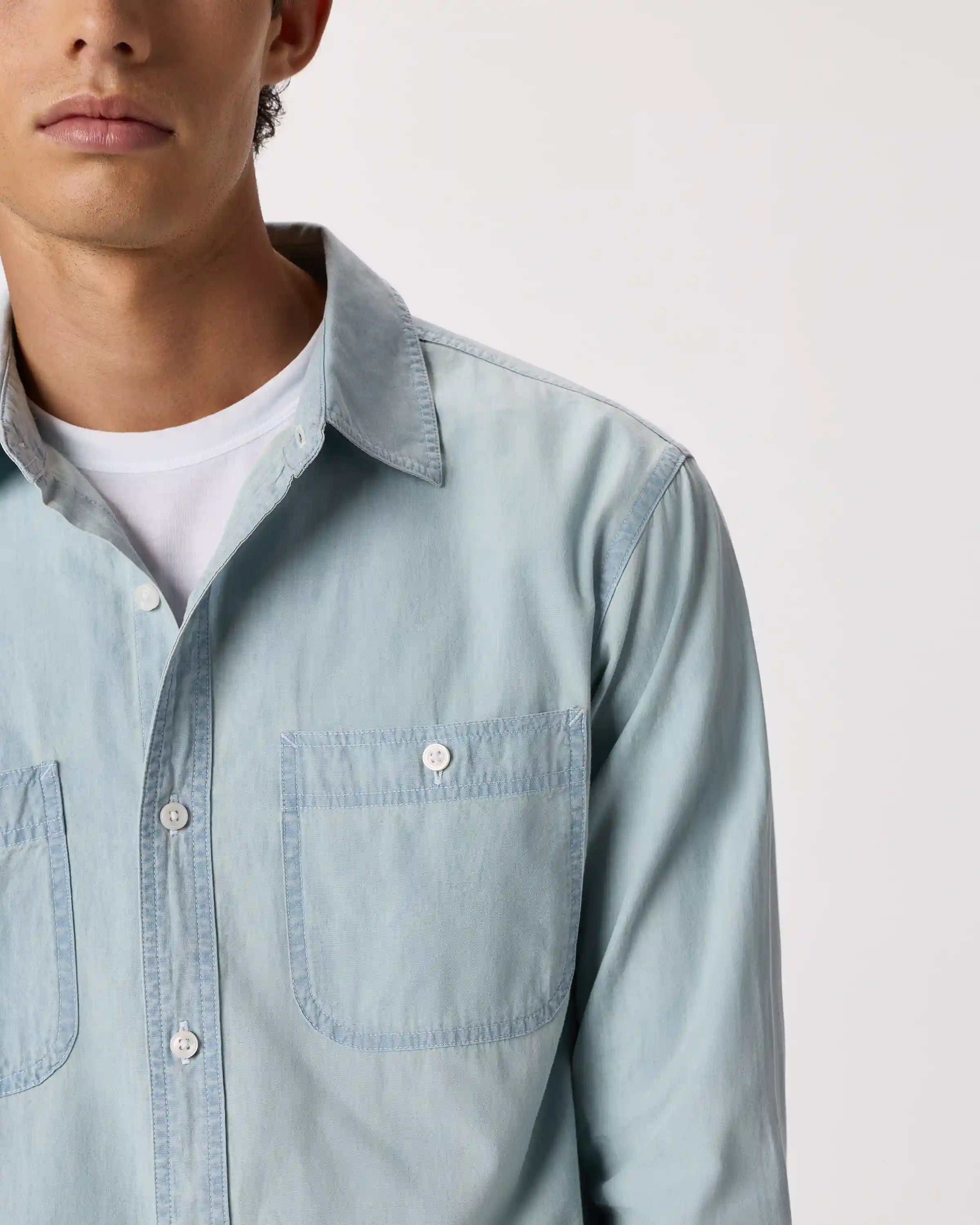100% Organic Chambray Long Sleeve Shirt