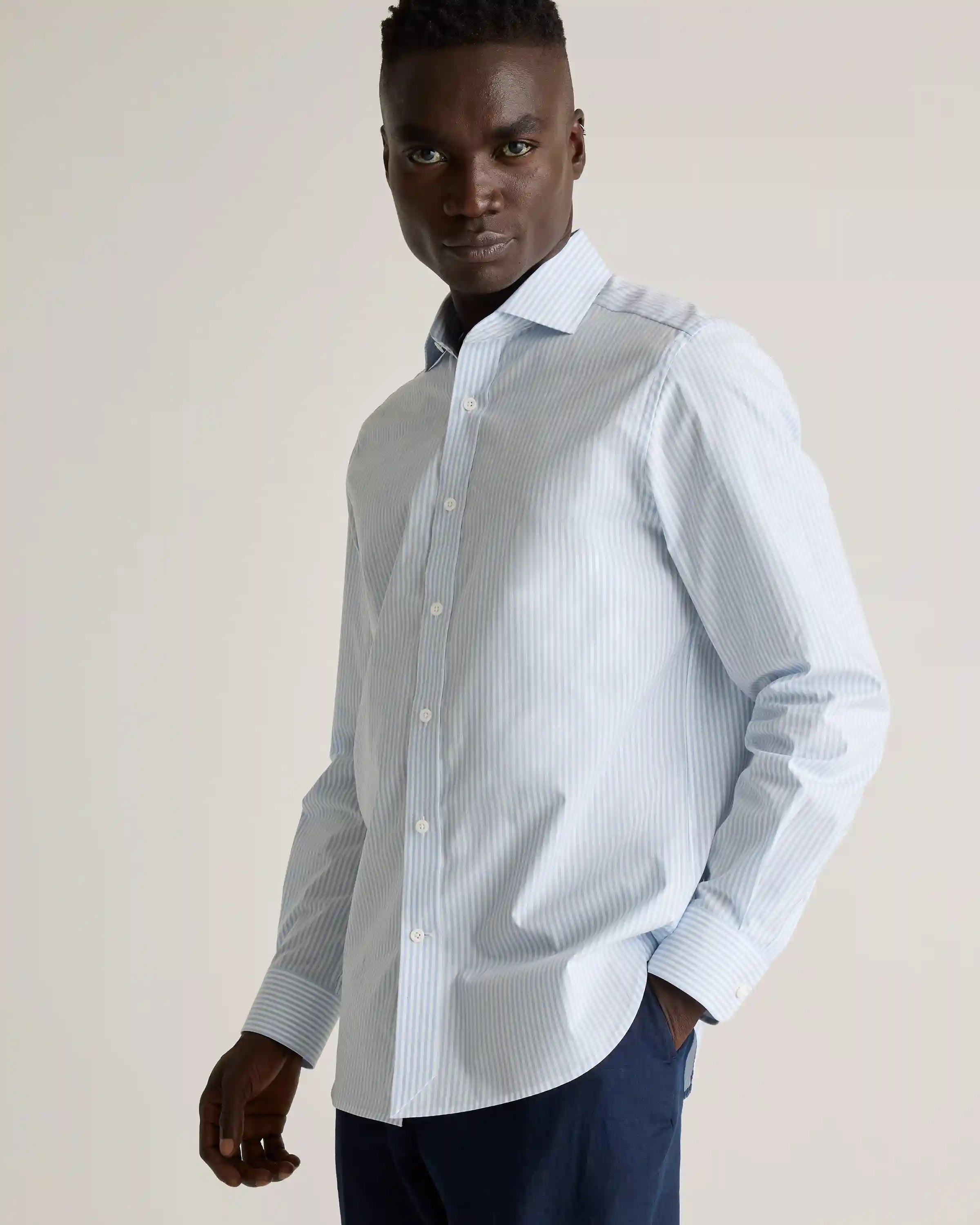 Organic Cotton Stretch Poplin Dress Shirt