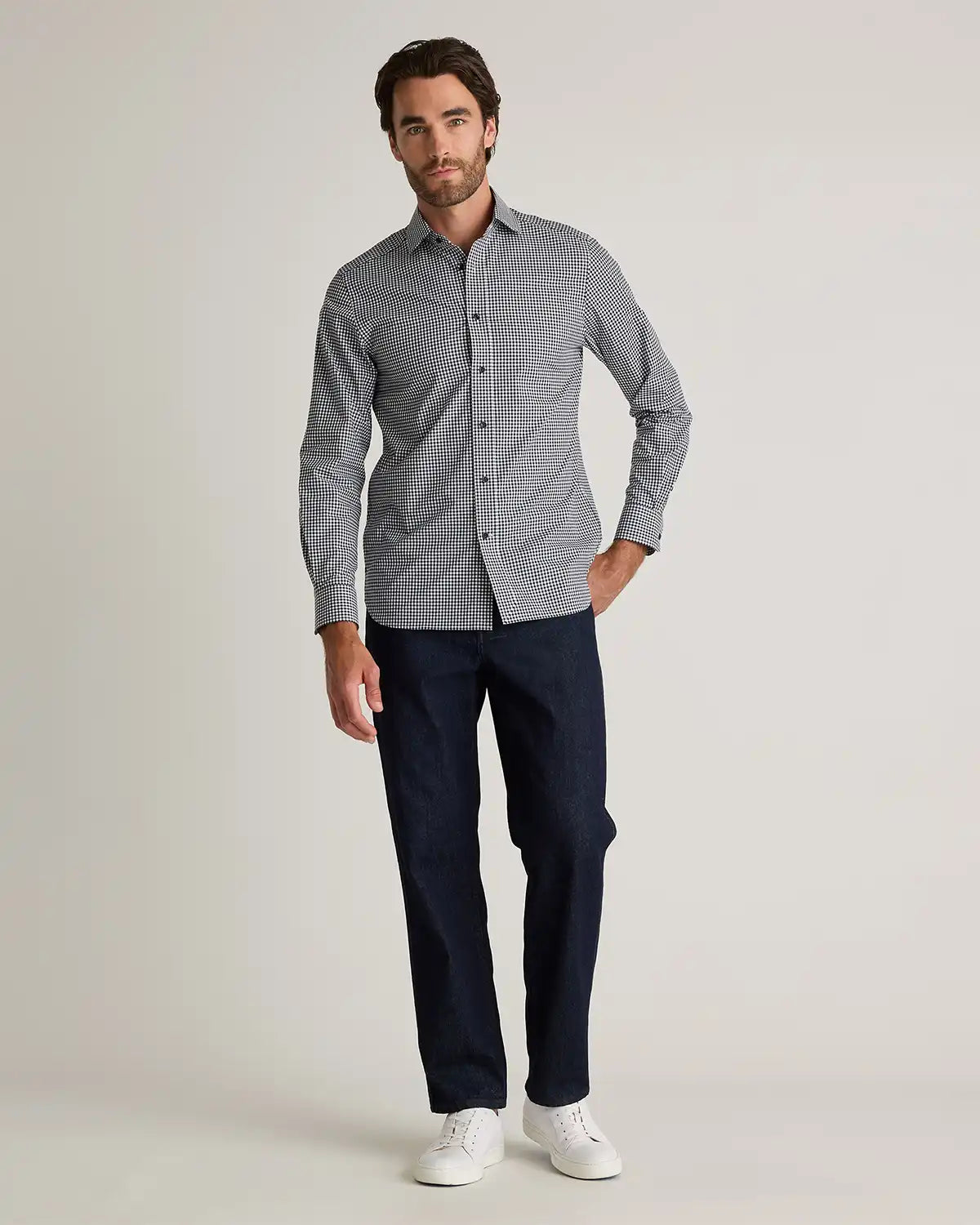 Organic Cotton Stretch Poplin Dress Shirt