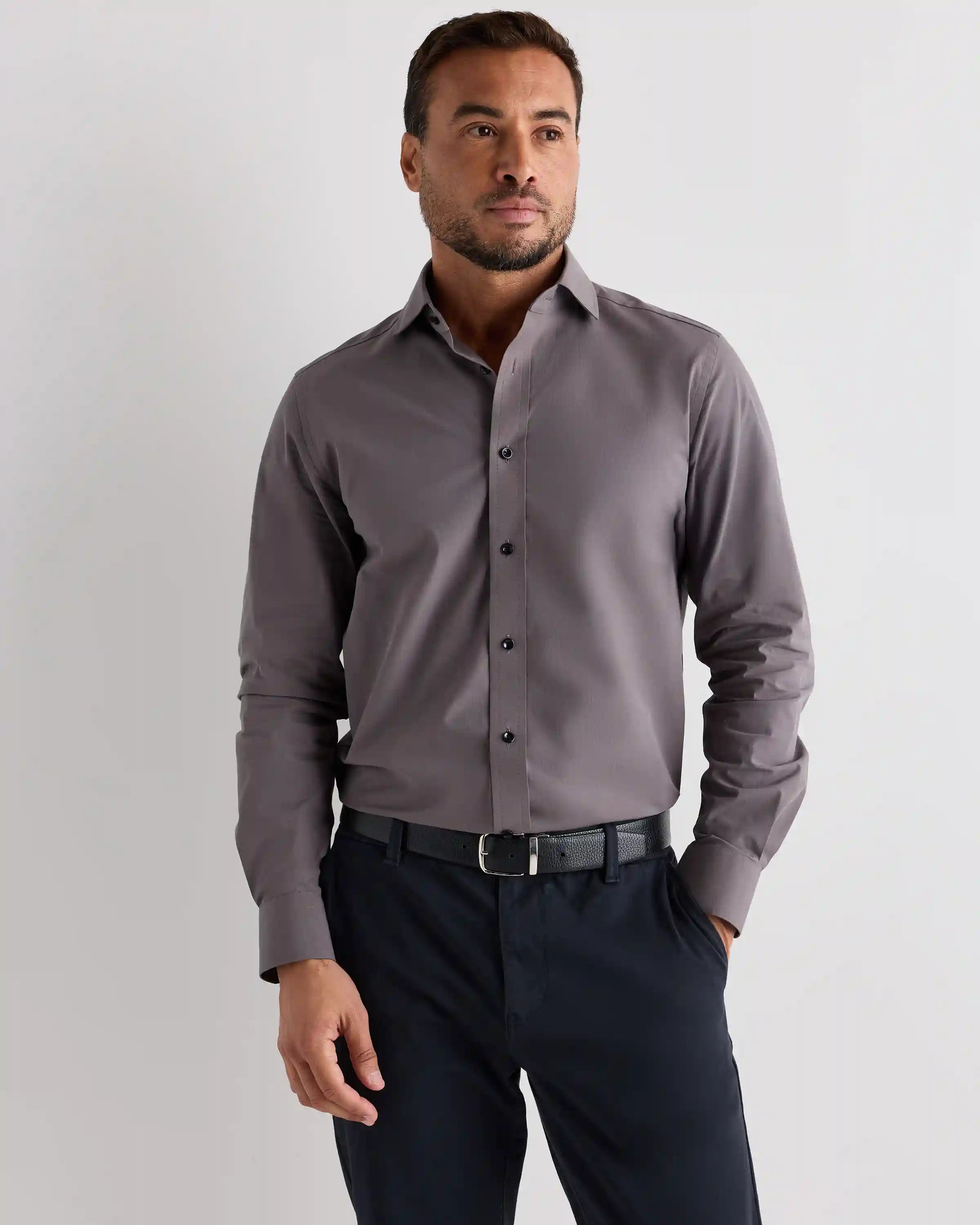 Organic Cotton Stretch Poplin Dress Shirt