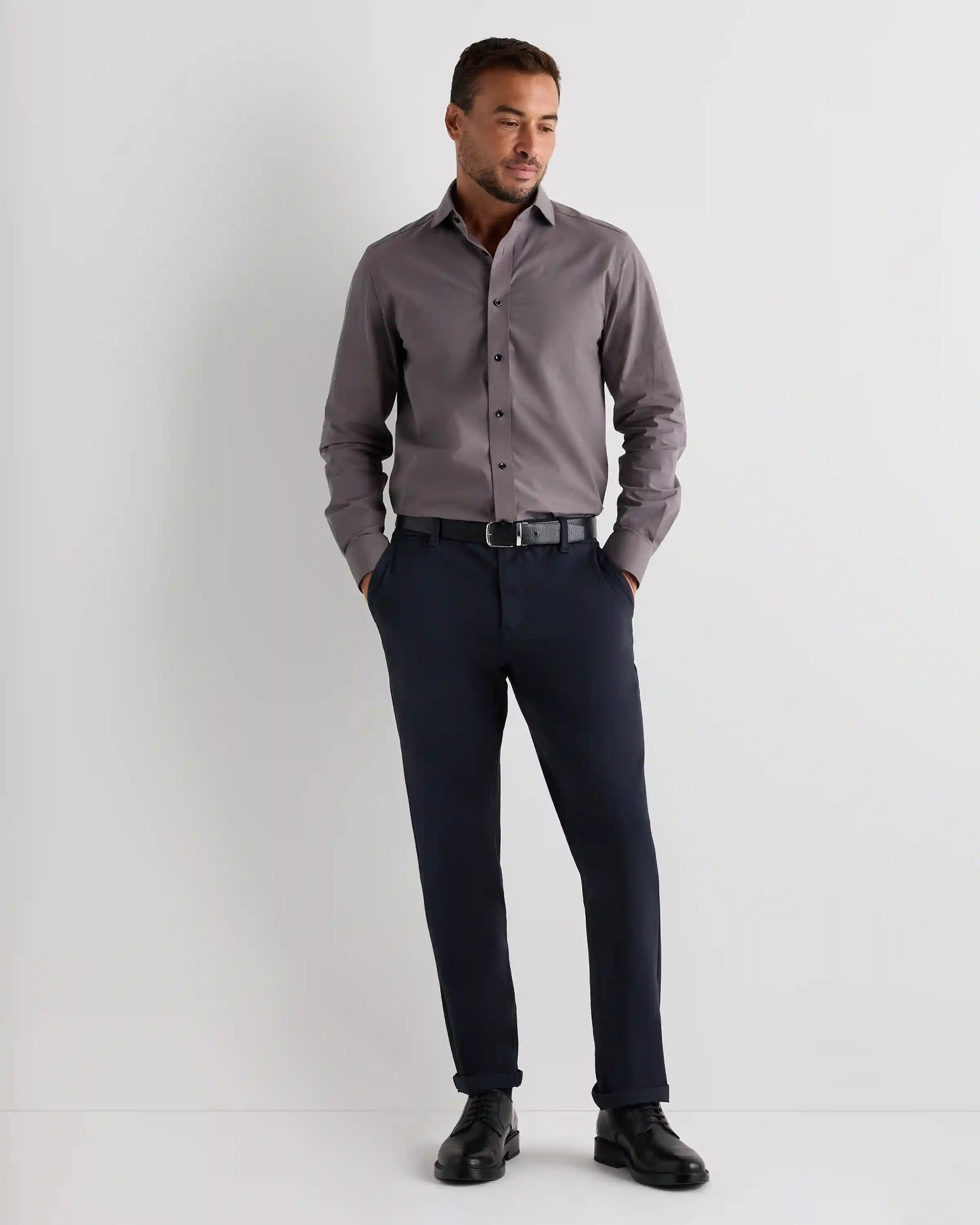 Organic Cotton Stretch Poplin Dress Shirt