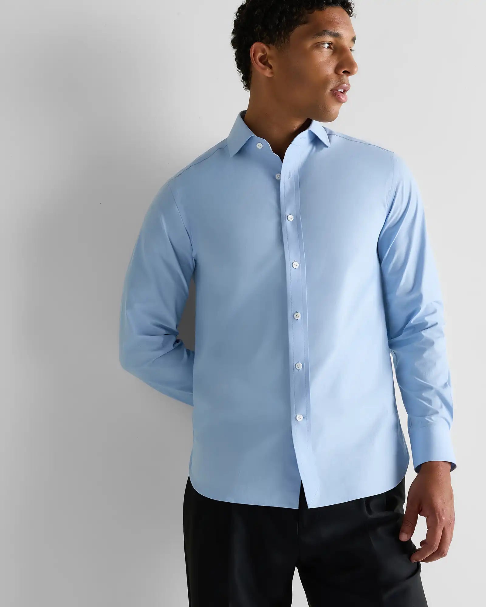 Organic Cotton Stretch Poplin Dress Shirt