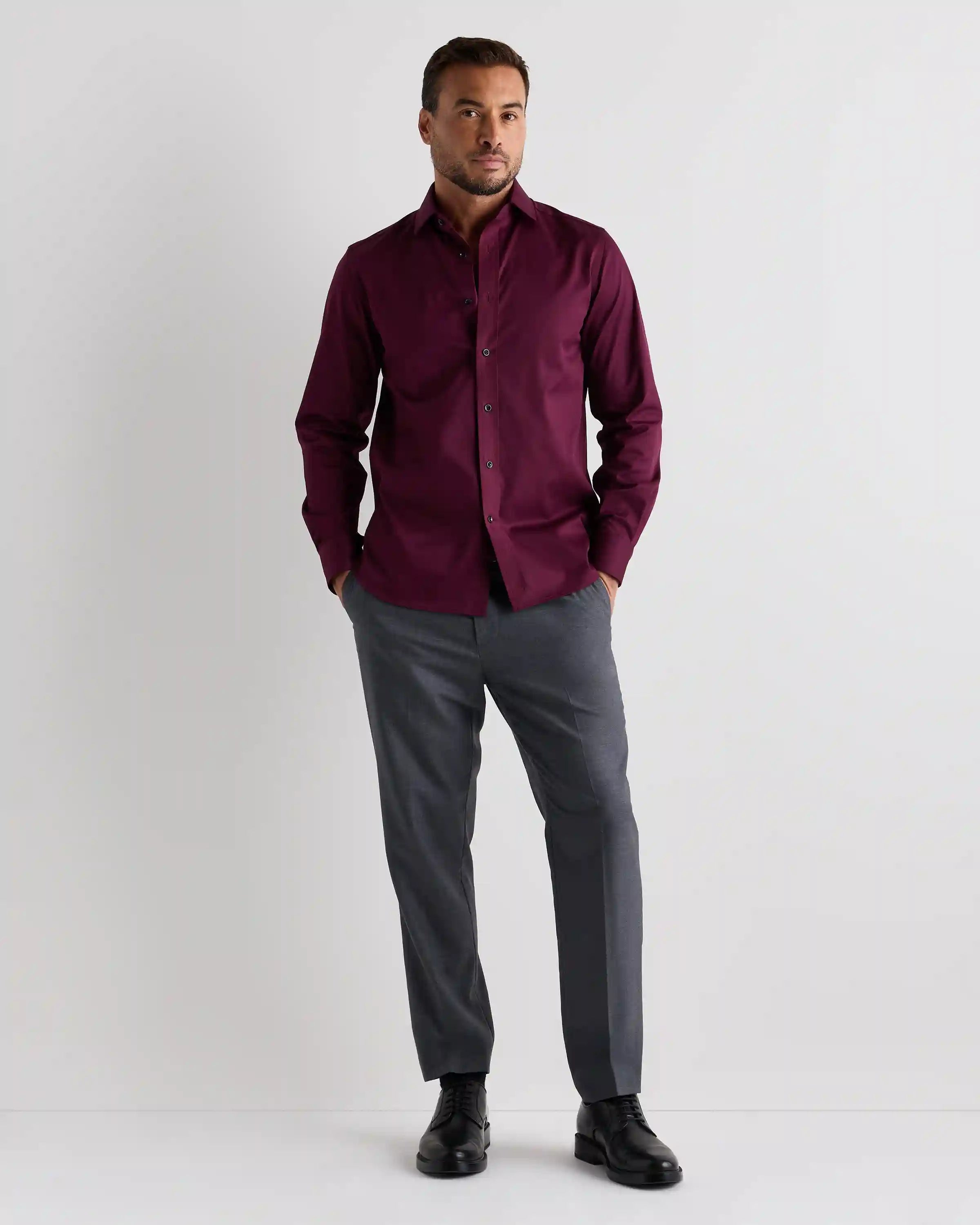 Organic Cotton Stretch Twill Dress Shirt