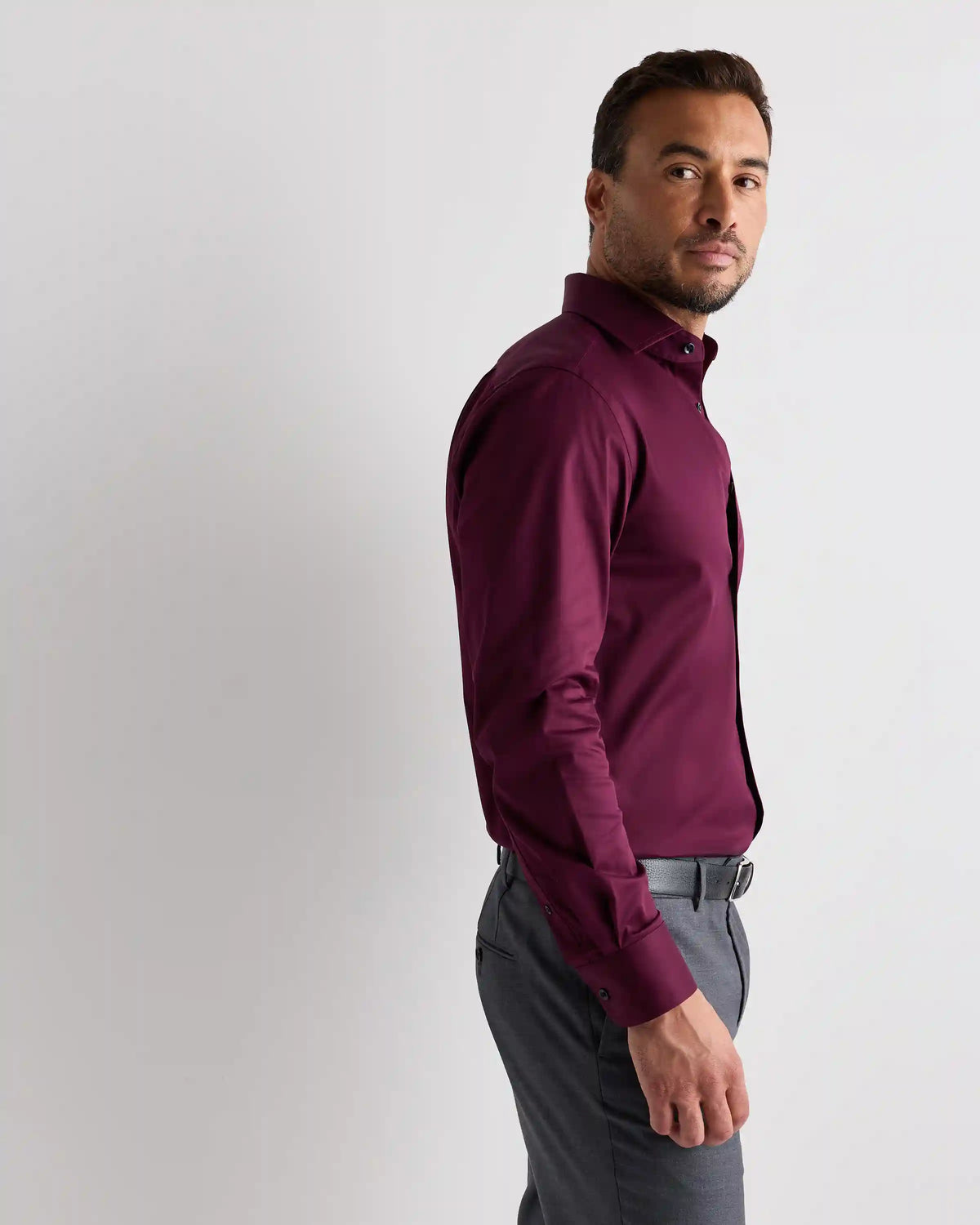 Organic Cotton Stretch Twill Dress Shirt