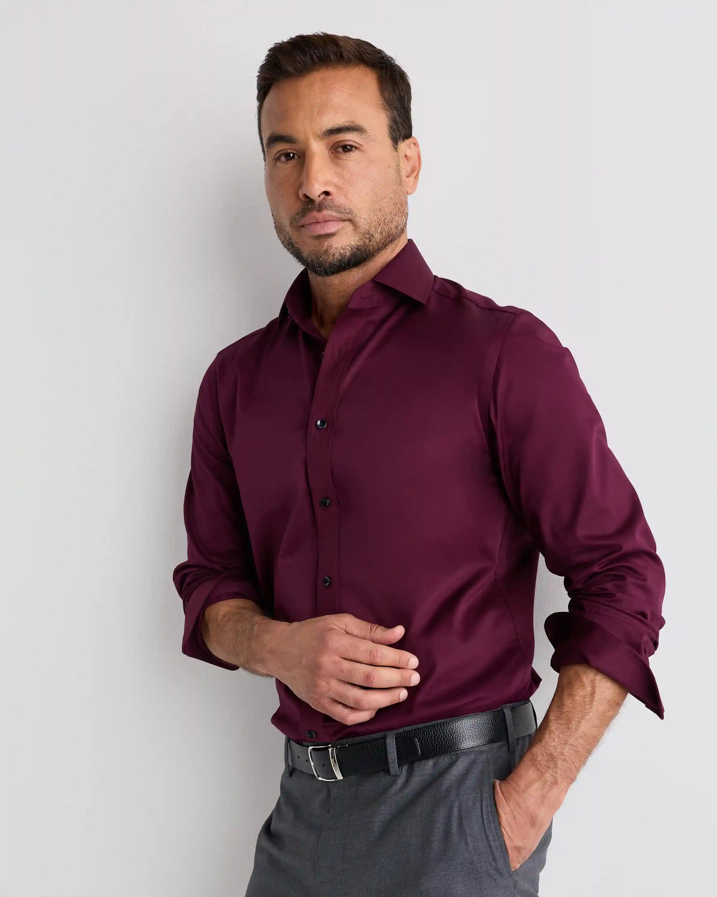 Organic Cotton Stretch Twill Dress Shirt