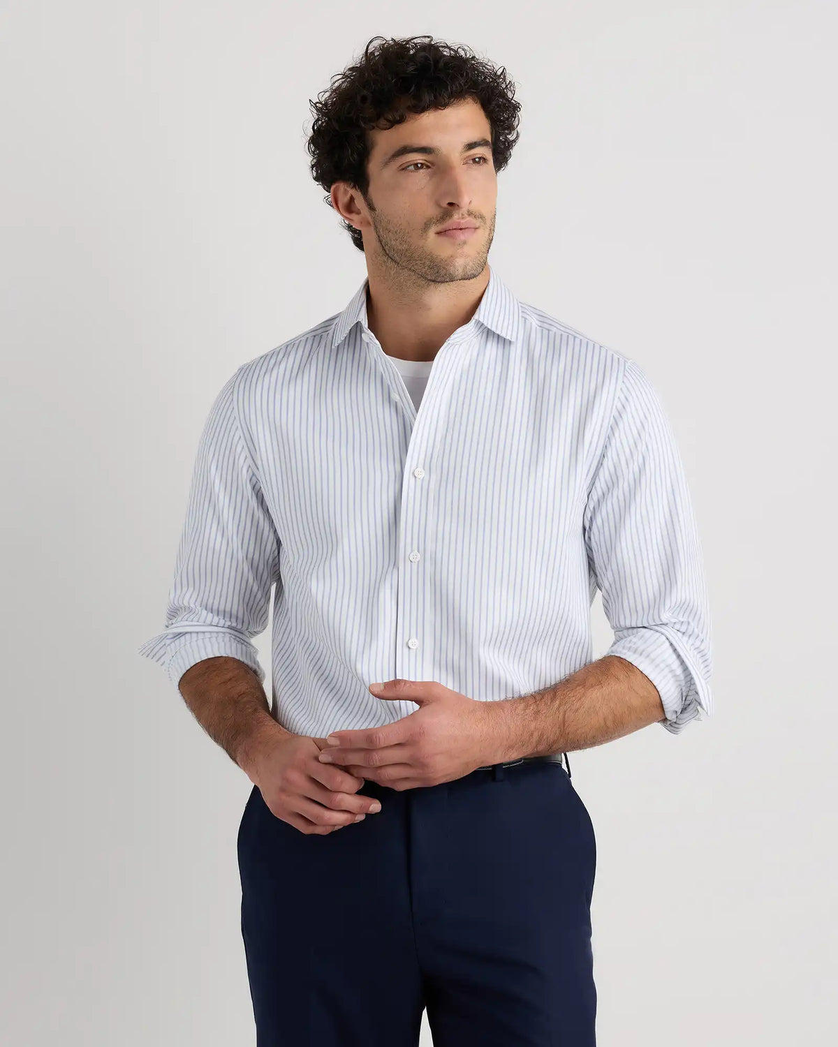 Organic Cotton Stretch Twill Dress Shirt