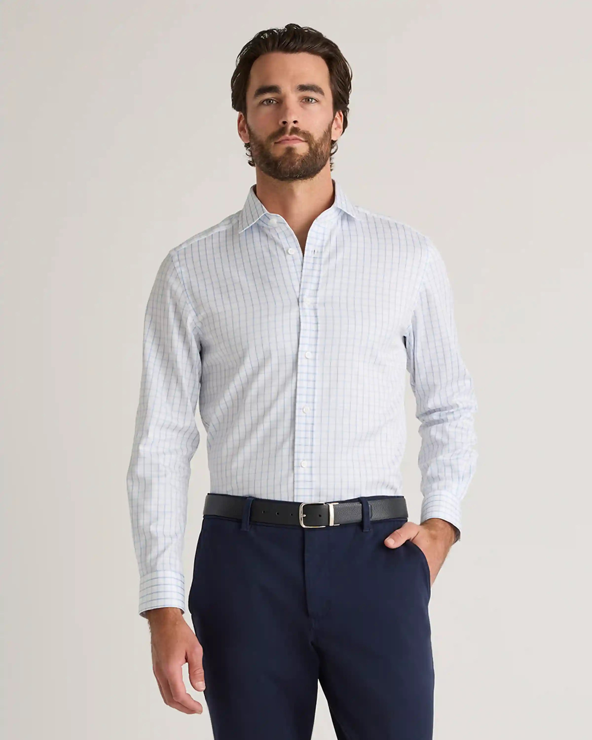 Organic Cotton Stretch Twill Dress Shirt