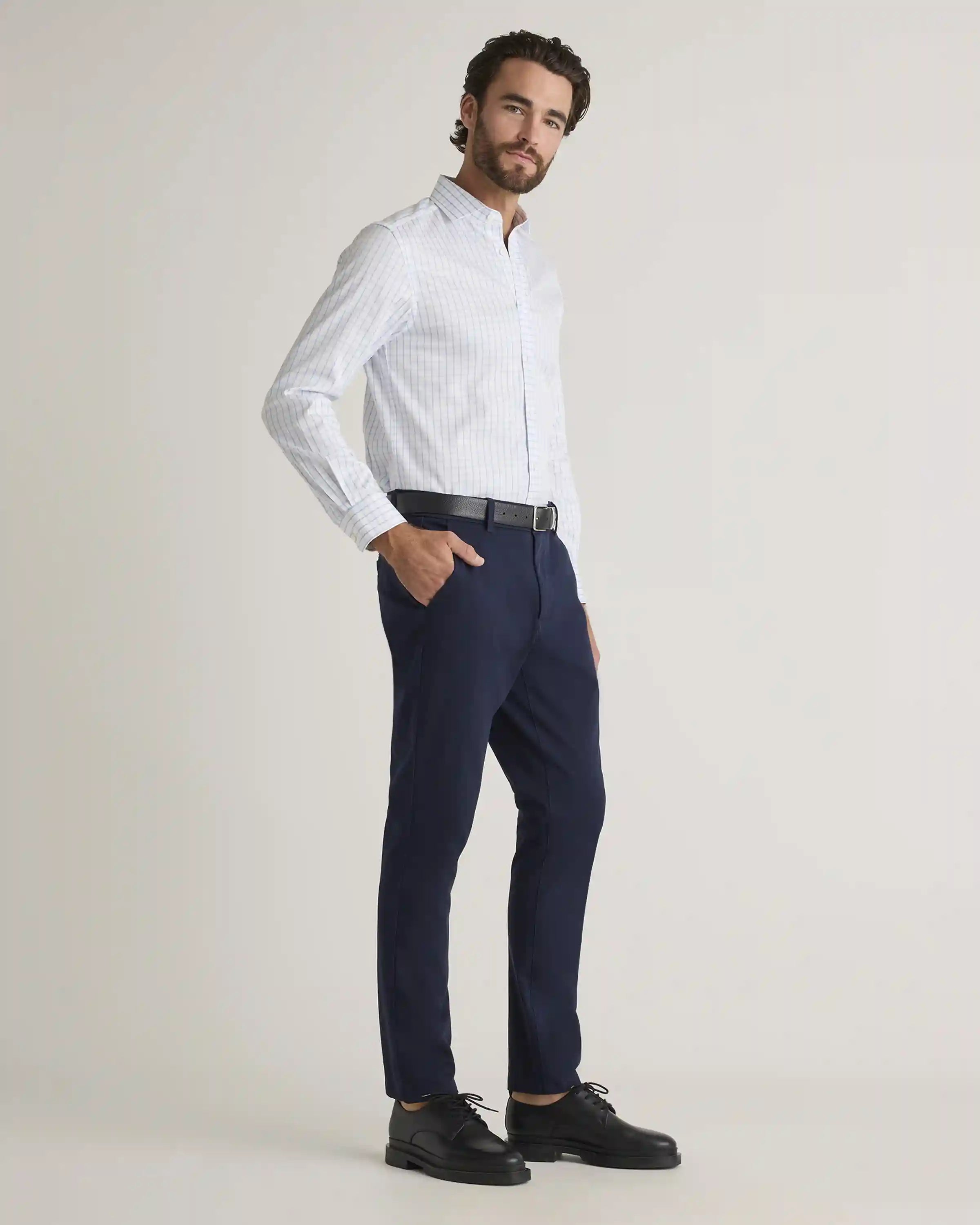 Organic Cotton Stretch Twill Dress Shirt