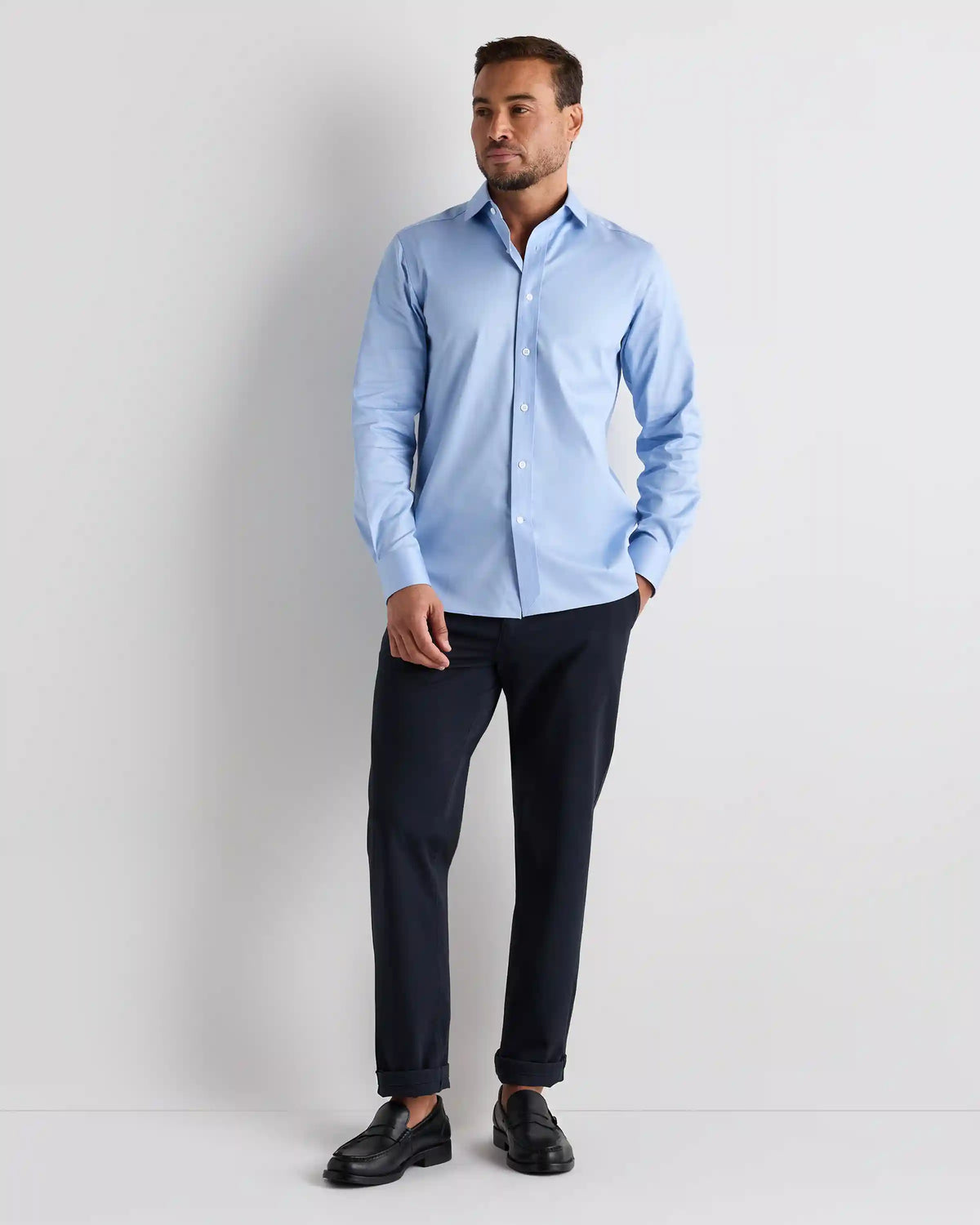 Organic Cotton Stretch Twill Dress Shirt