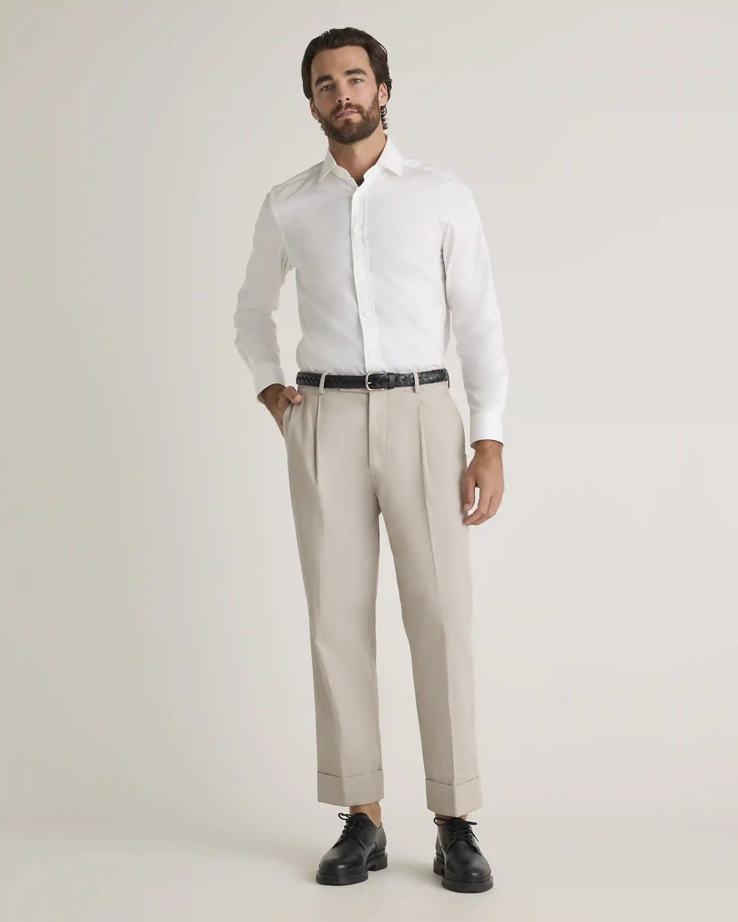 Organic Cotton Stretch Twill Dress Shirt