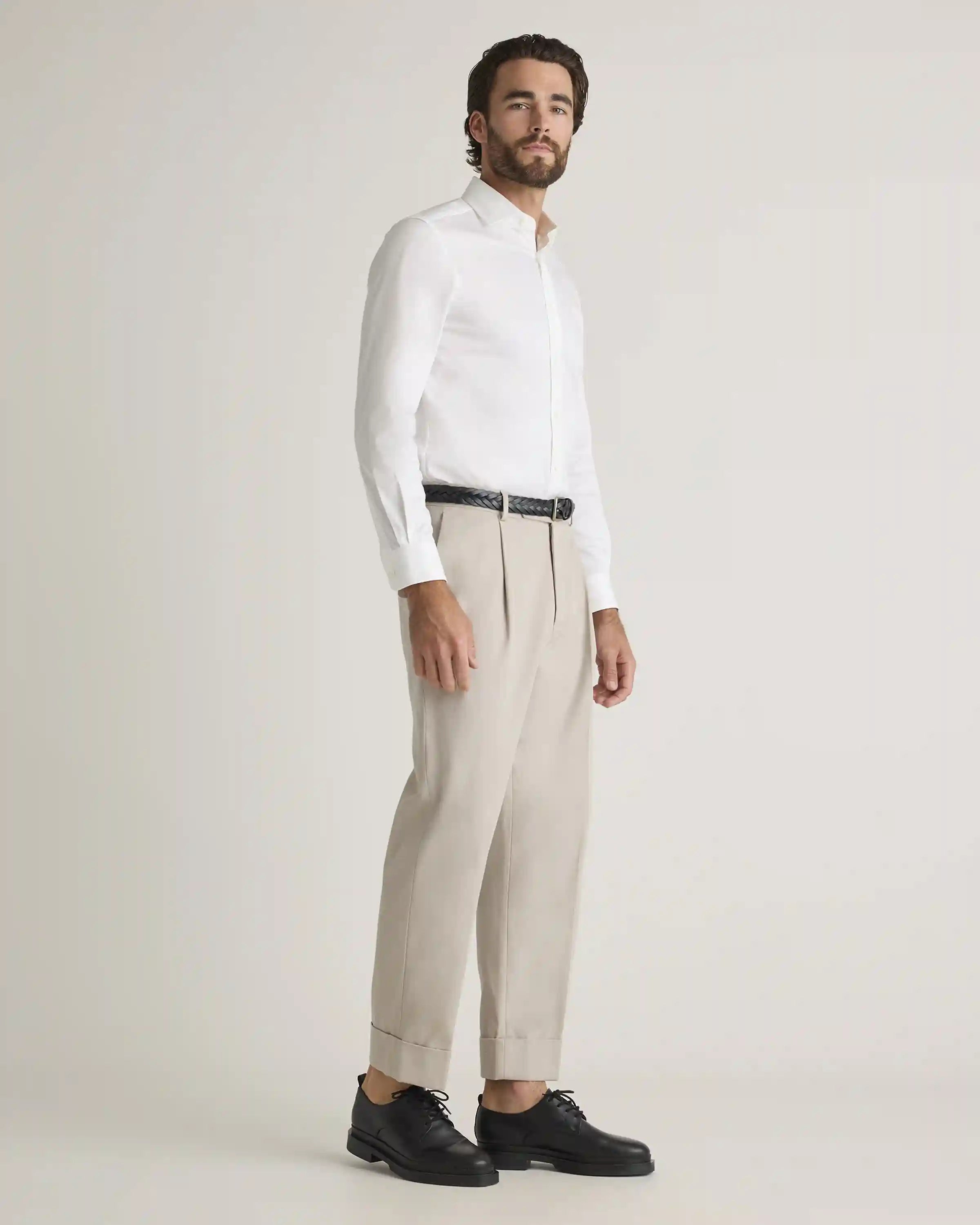 Organic Cotton Stretch Twill Dress Shirt
