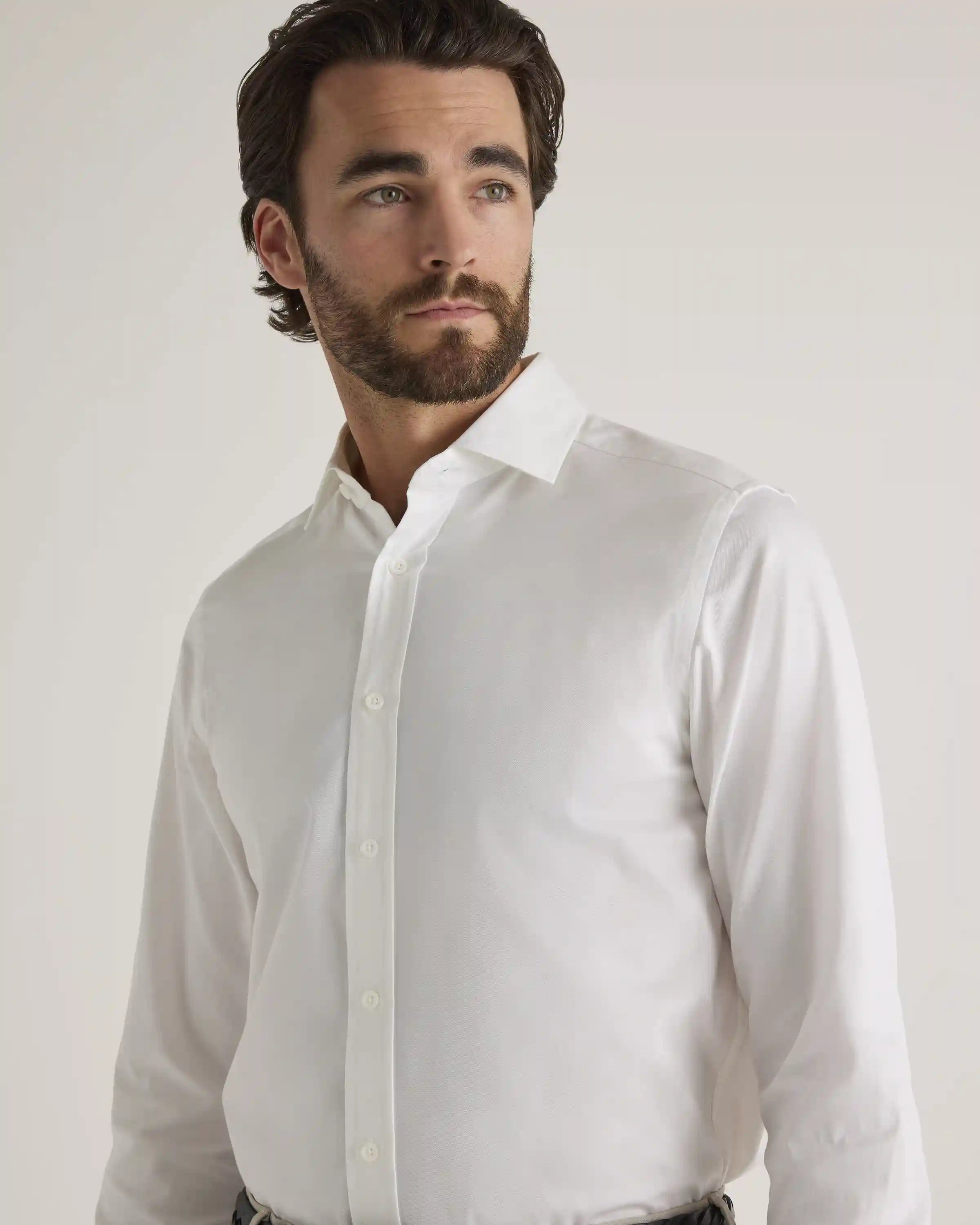 Organic Cotton Stretch Twill Dress Shirt