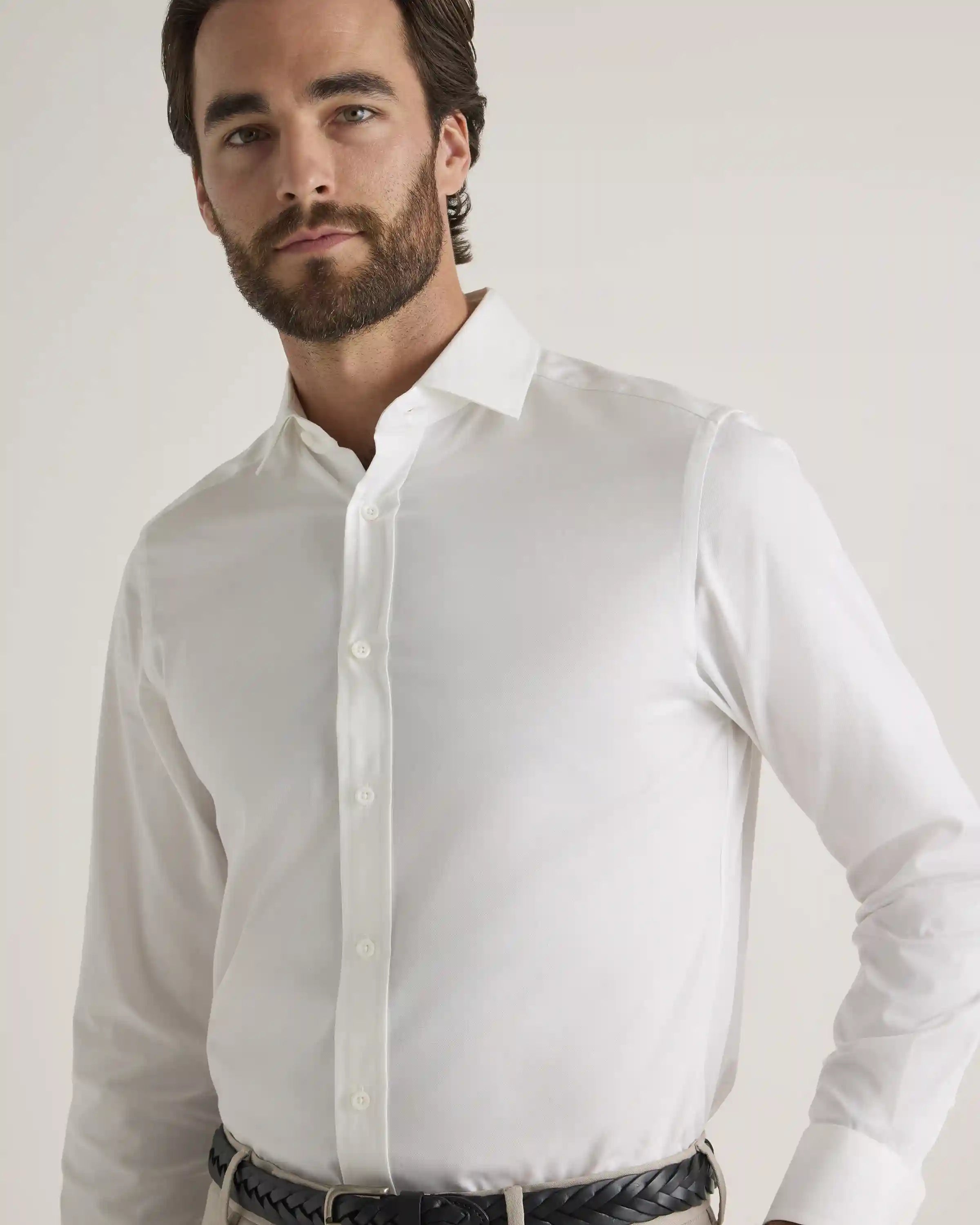 Organic Cotton Stretch Twill Dress Shirt