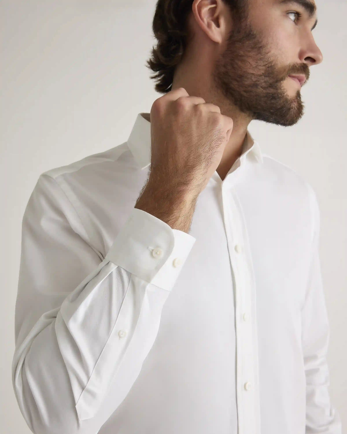 Organic Cotton Stretch Twill Dress Shirt