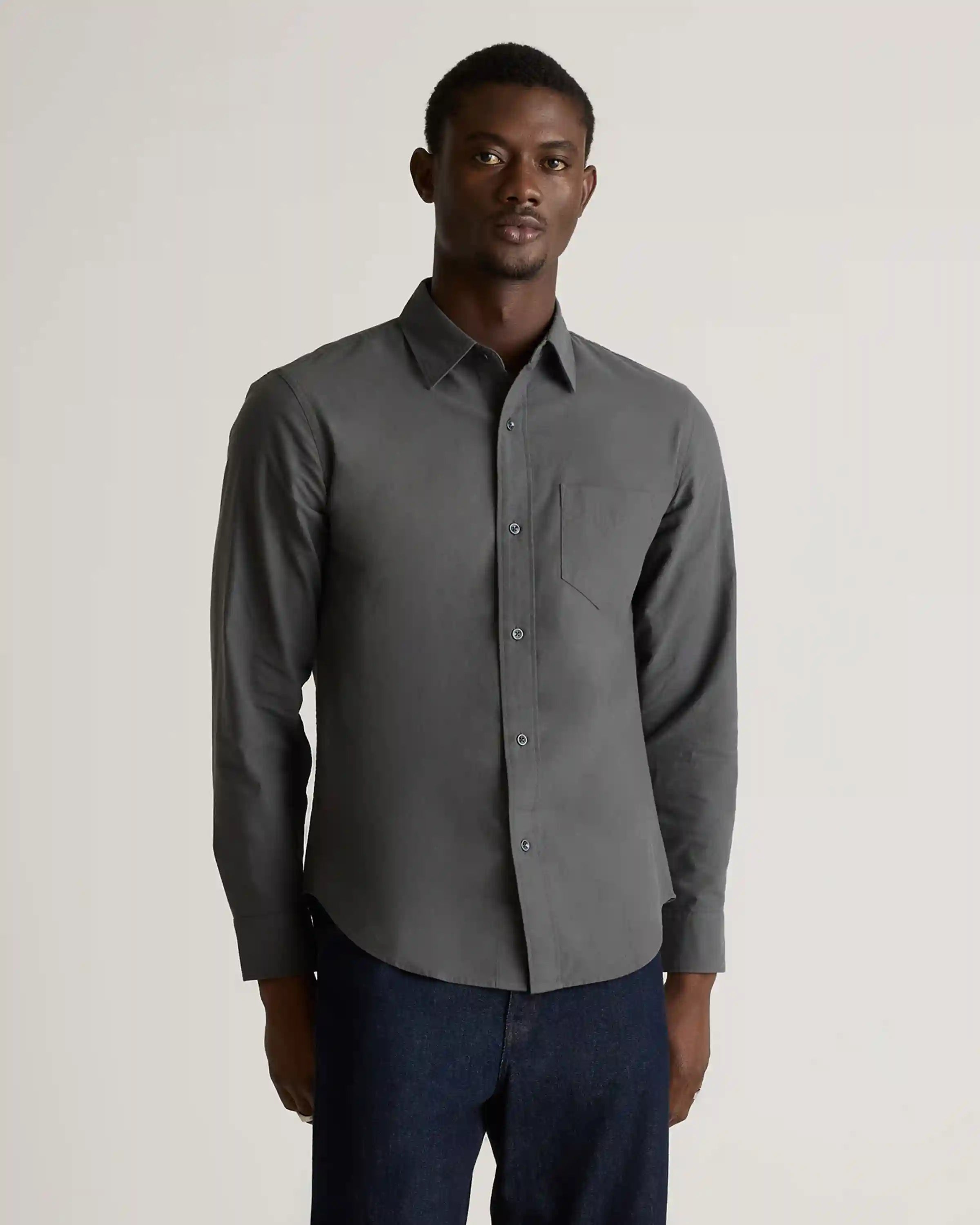 Organic Cotton Stretch Textured Twill Shirt