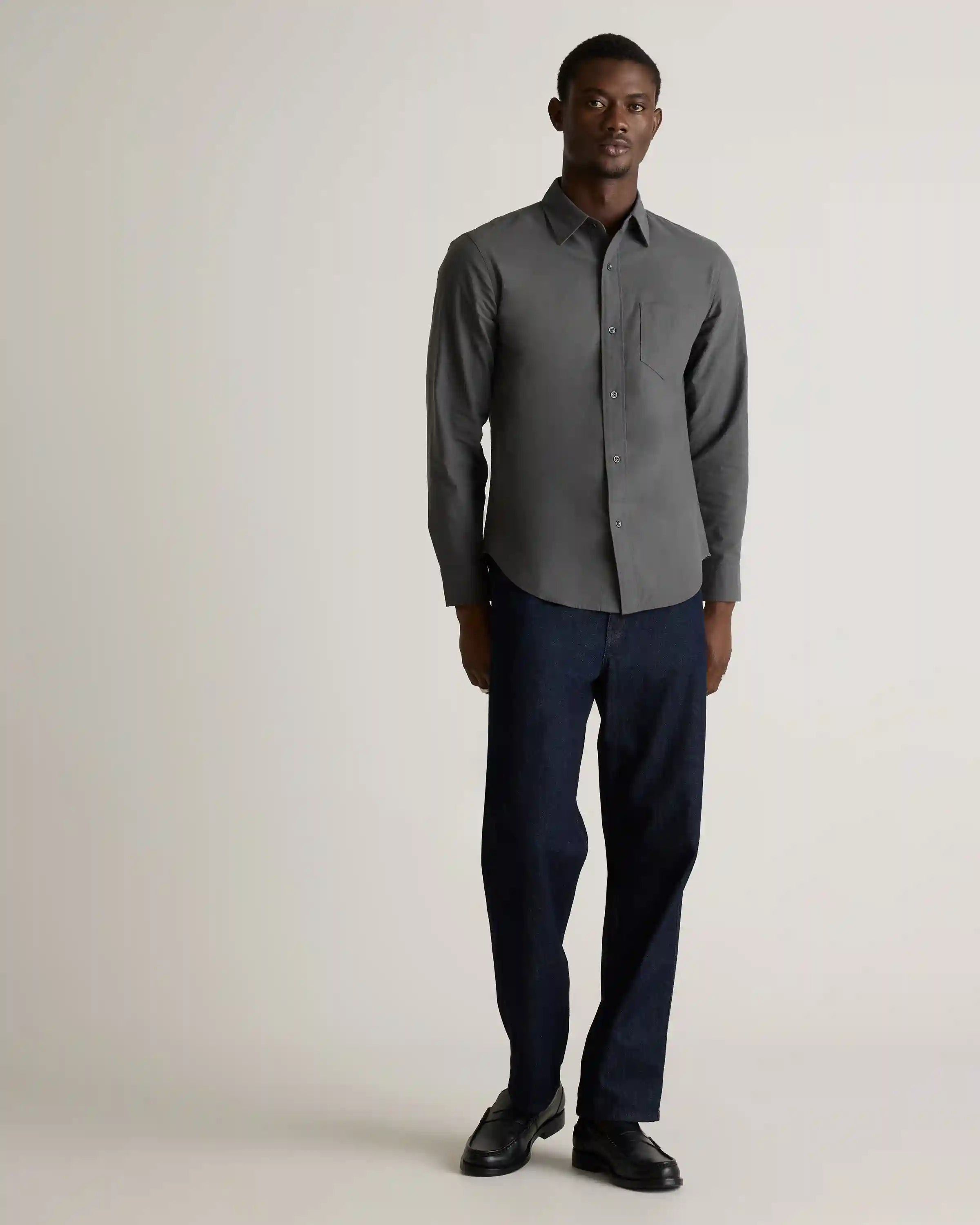 Organic Cotton Stretch Textured Twill Shirt