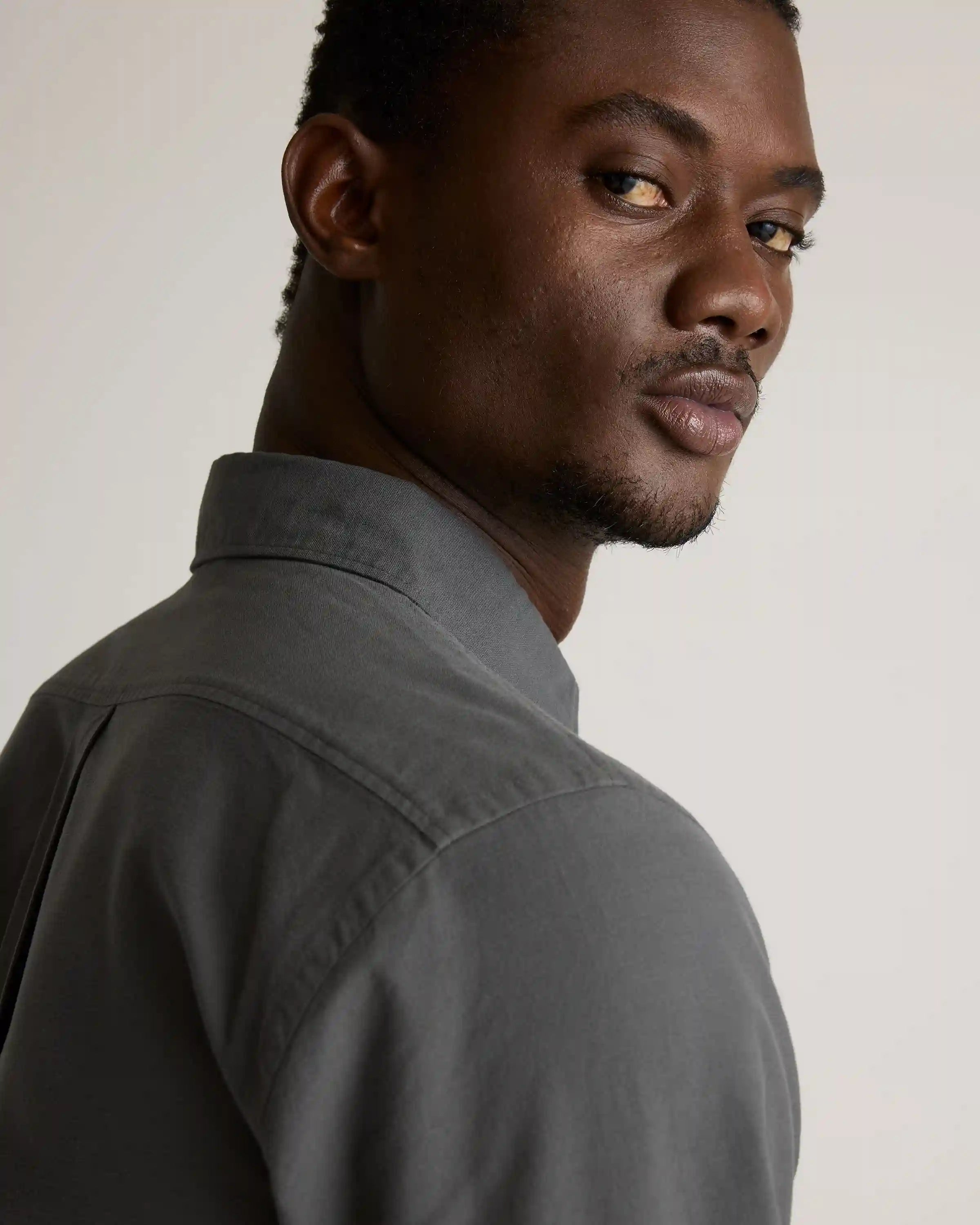 Organic Cotton Stretch Textured Twill Shirt