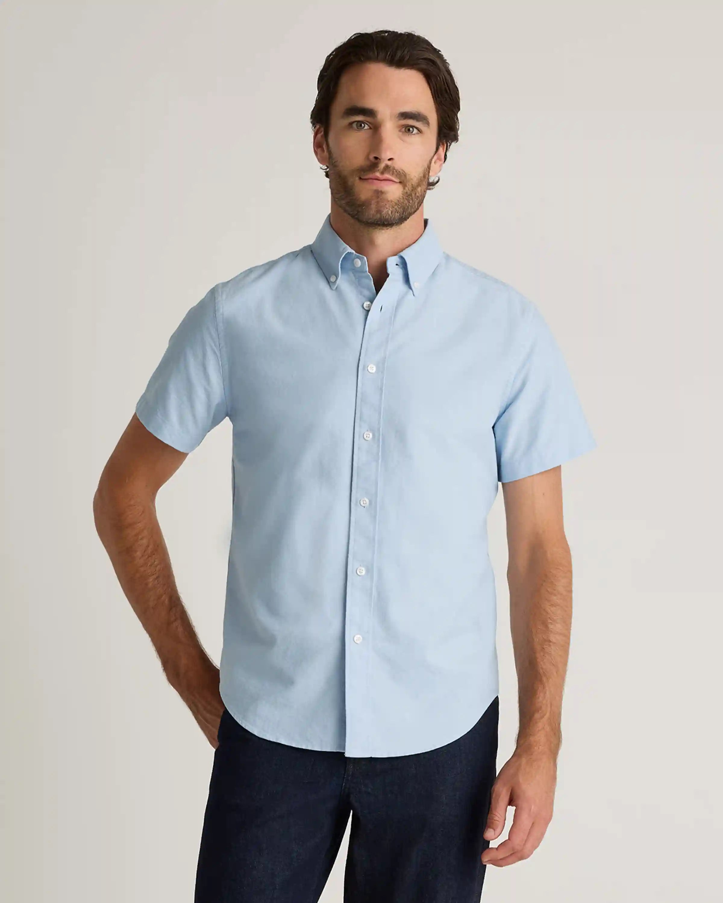 100% Organic Cotton Short Sleeve Oxford Shirt