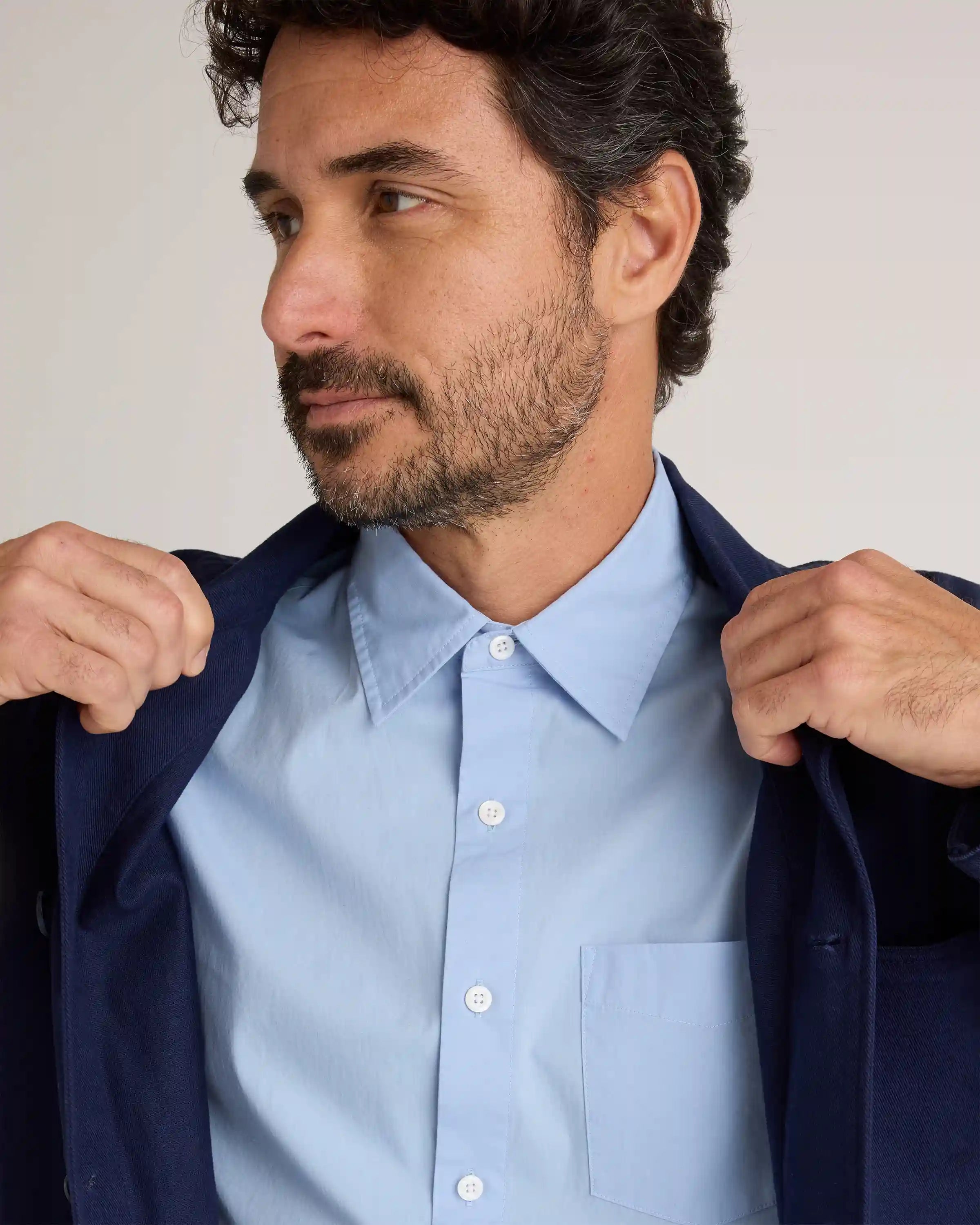 Organic Cotton Stretch Poplin Short Sleeve Shirt
