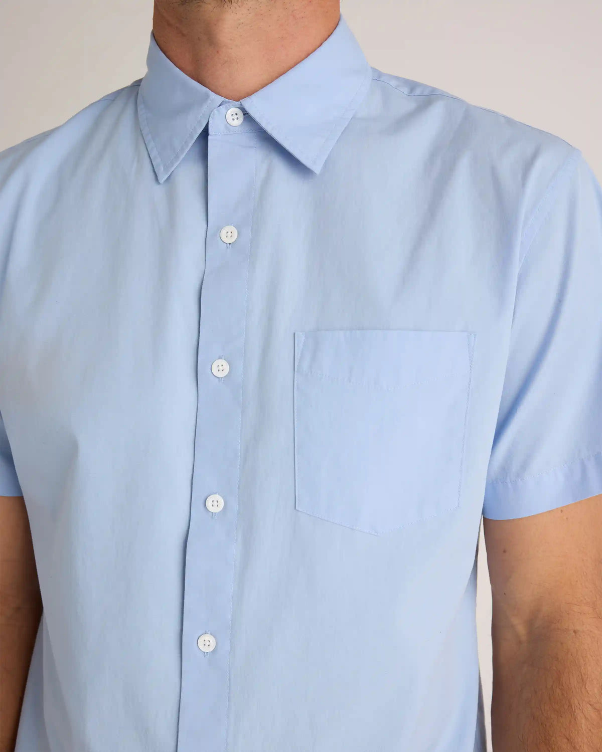 Organic Cotton Stretch Poplin Short Sleeve Shirt