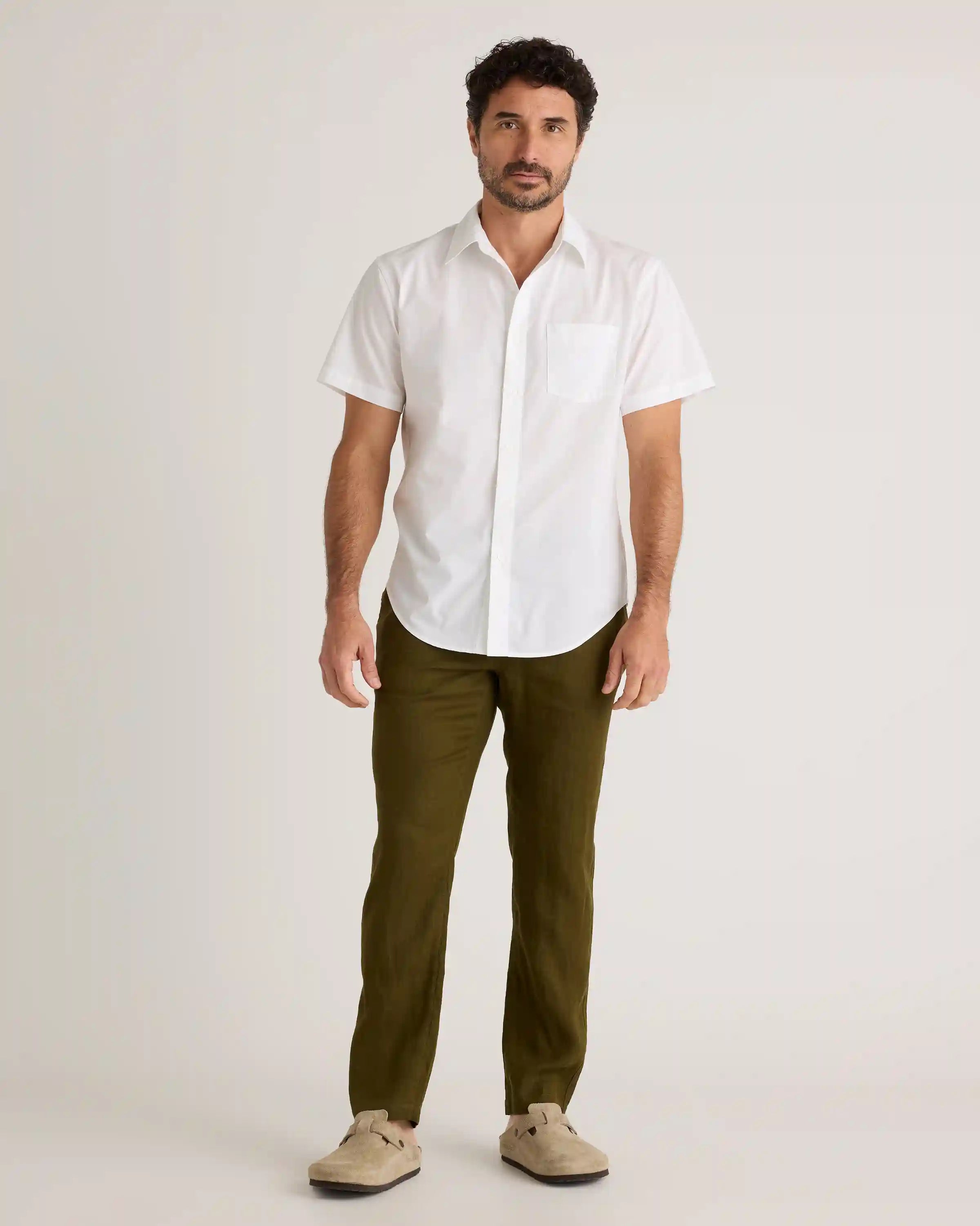 Organic Cotton Stretch Poplin Short Sleeve Shirt