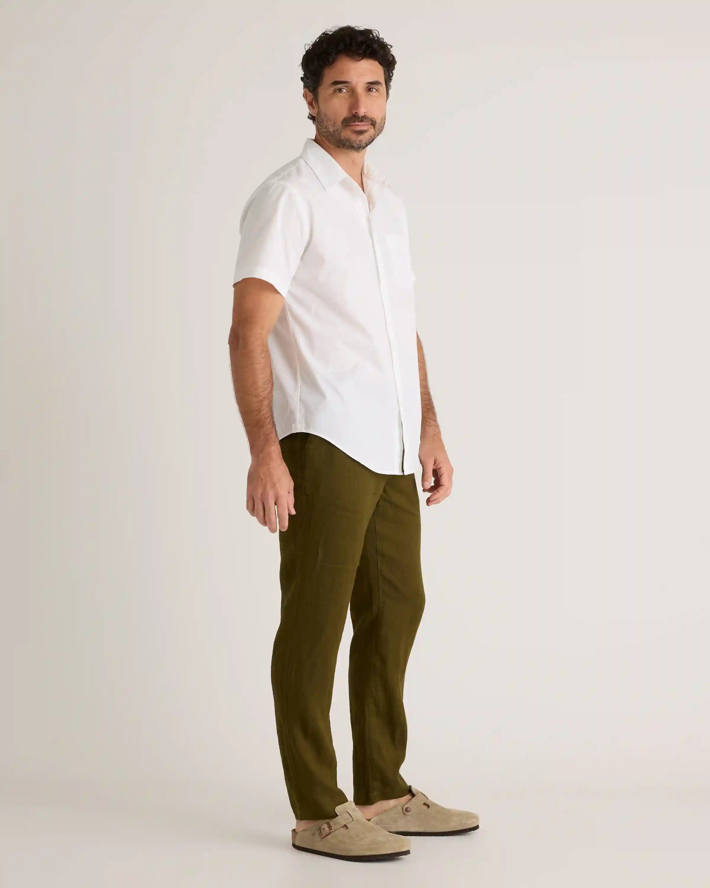 Organic Cotton Stretch Poplin Short Sleeve Shirt