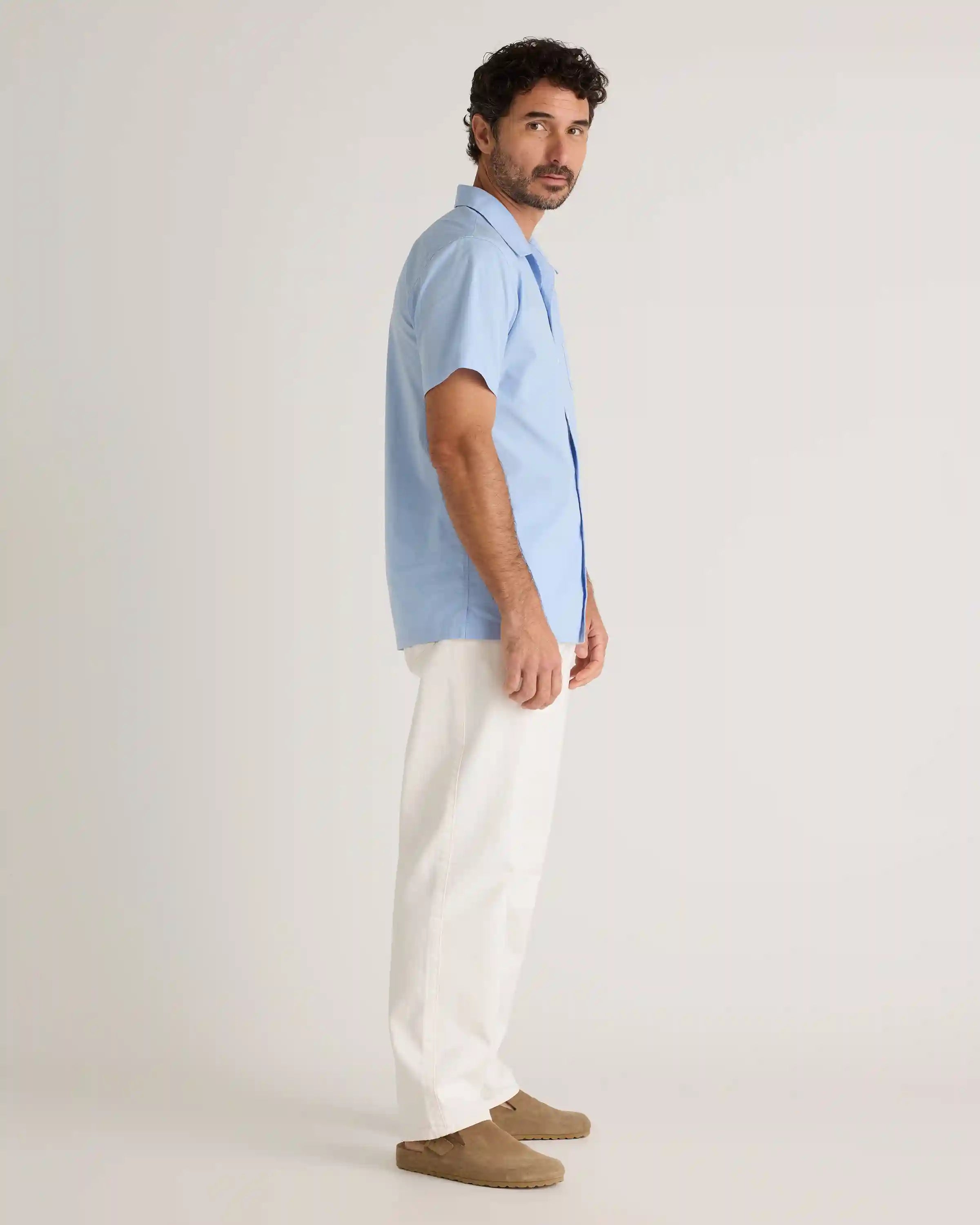 Organic Cotton Stretch Poplin Camp Shirt