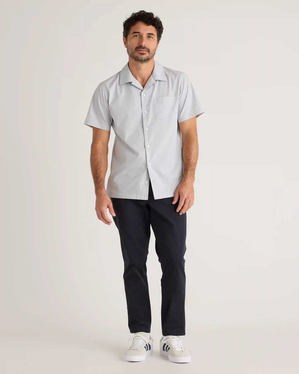 Organic Cotton Stretch Poplin Camp Shirt