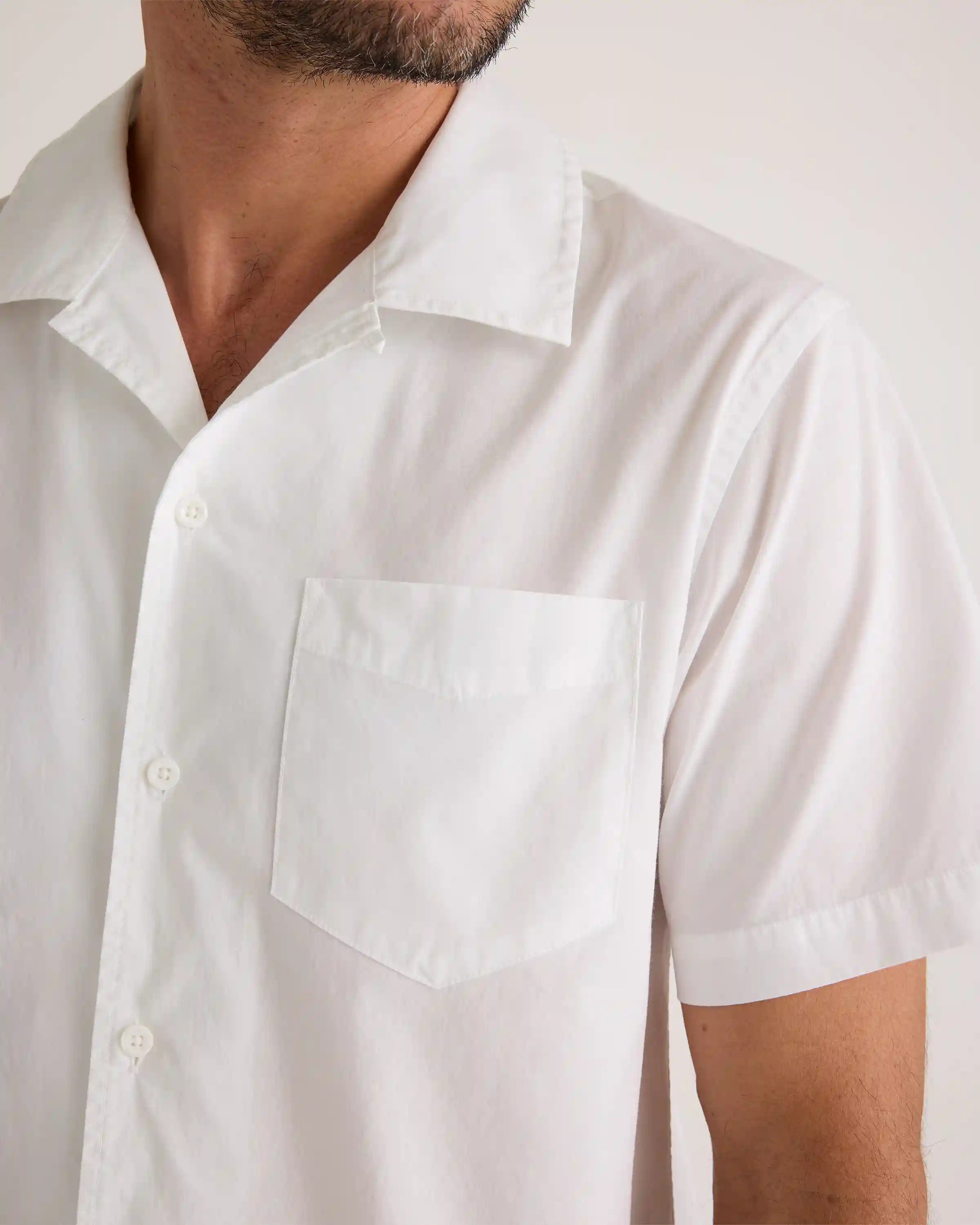 Organic Cotton Stretch Poplin Camp Shirt