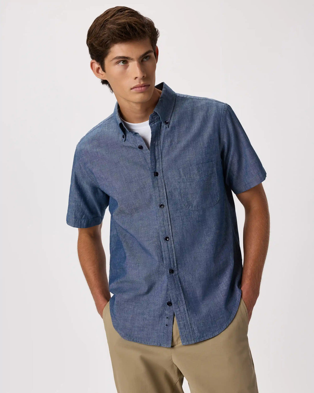 100% Organic Chambray Short Sleeve Shirt