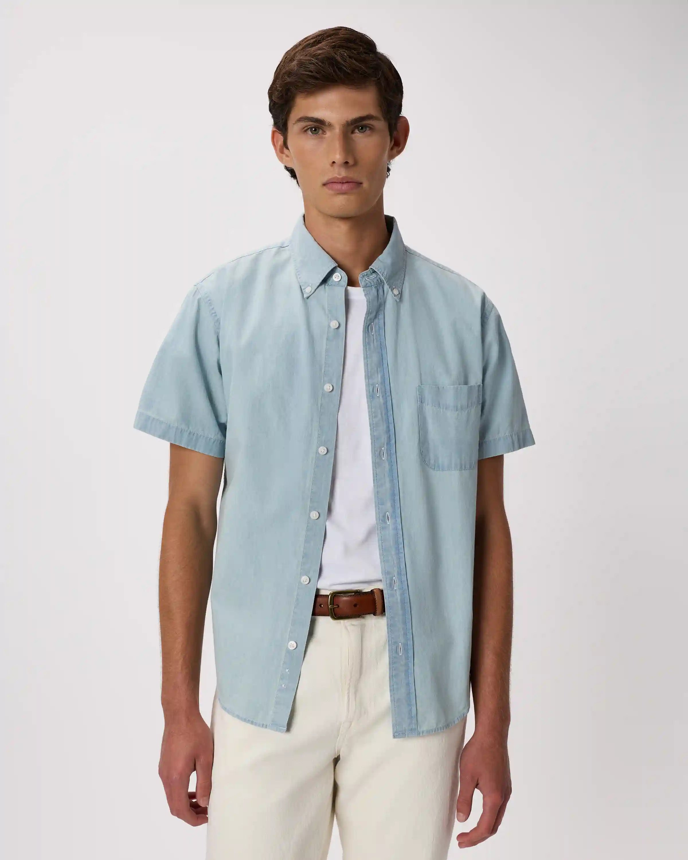 100% Organic Chambray Short Sleeve Shirt