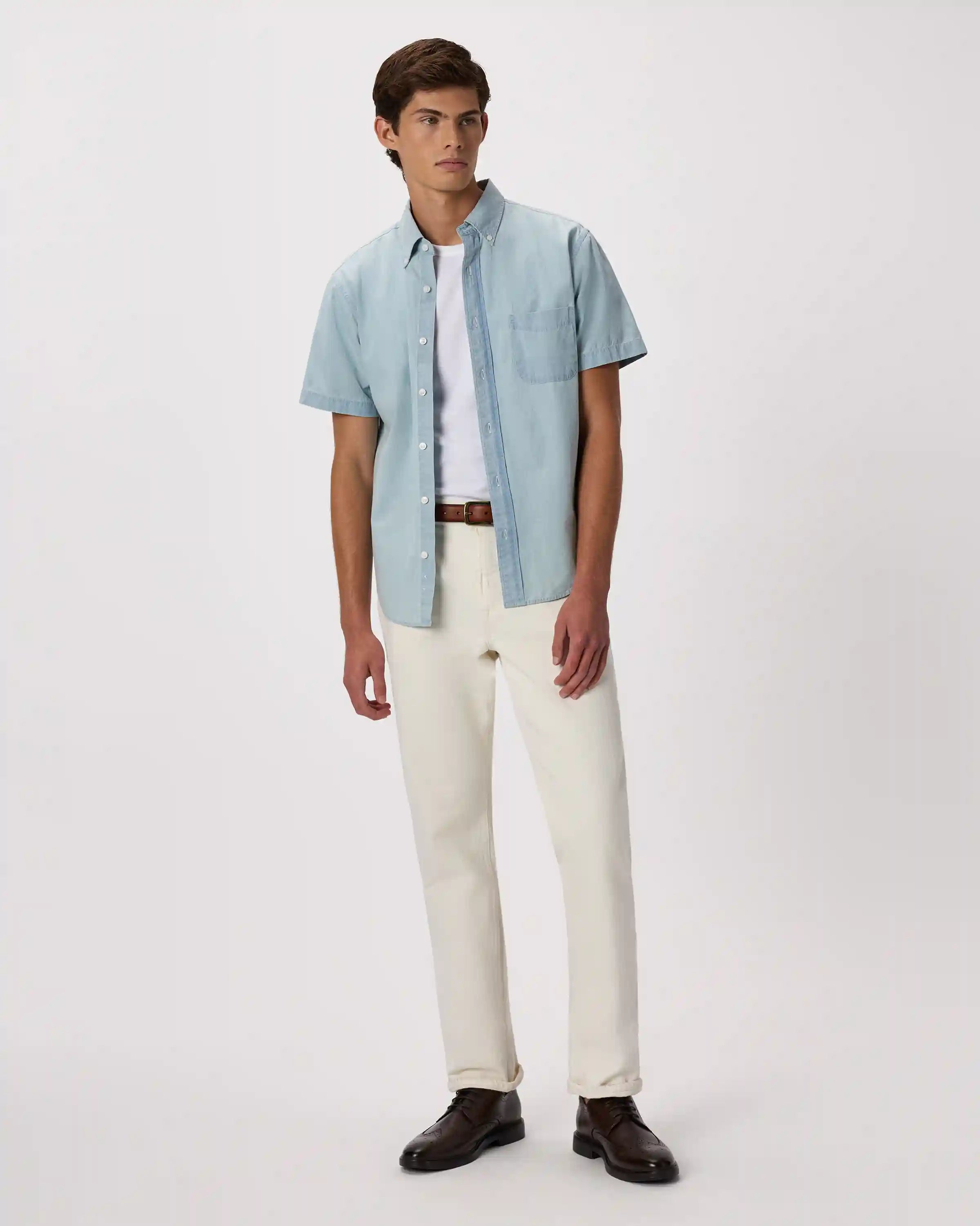 100% Organic Chambray Short Sleeve Shirt
