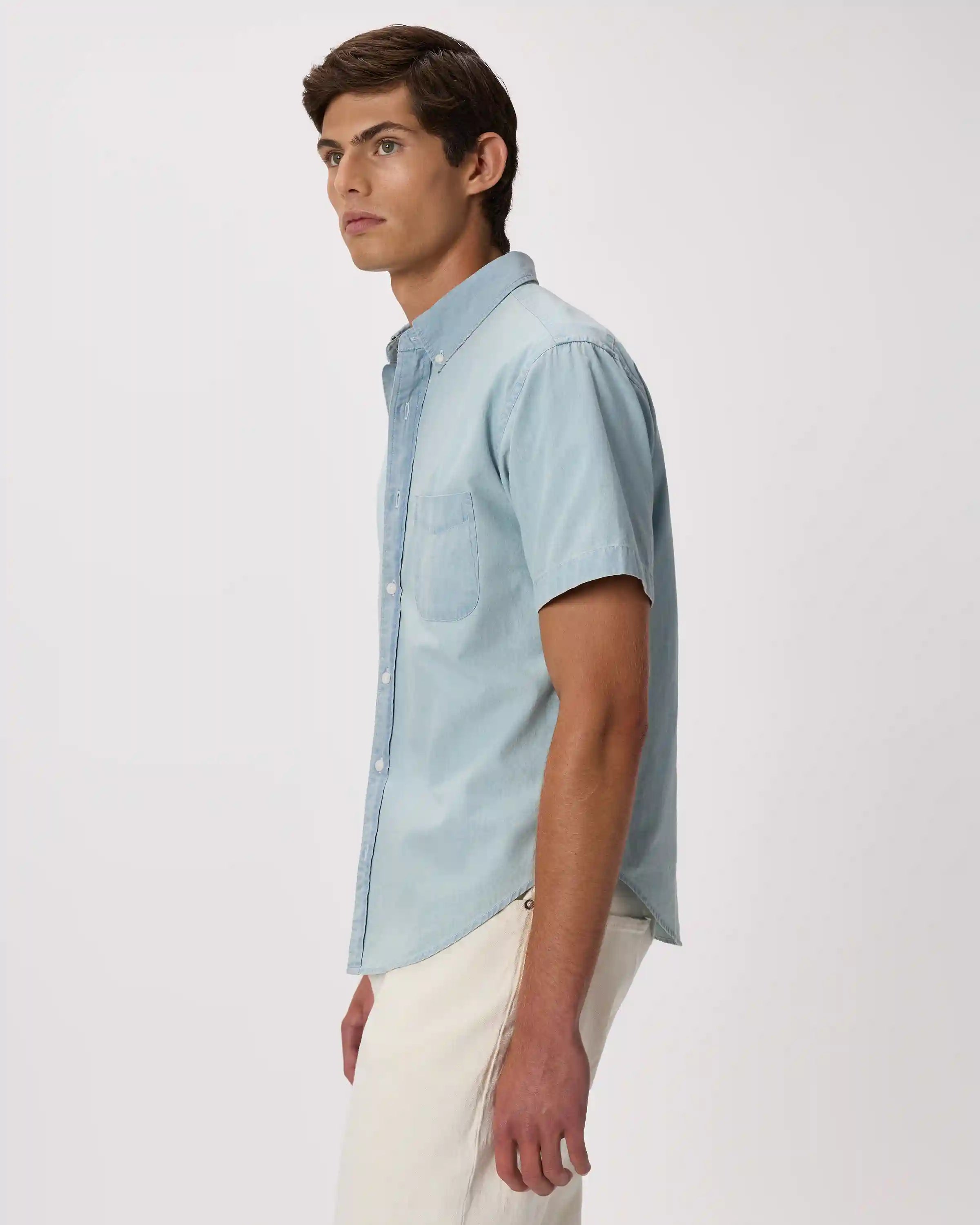 100% Organic Chambray Short Sleeve Shirt