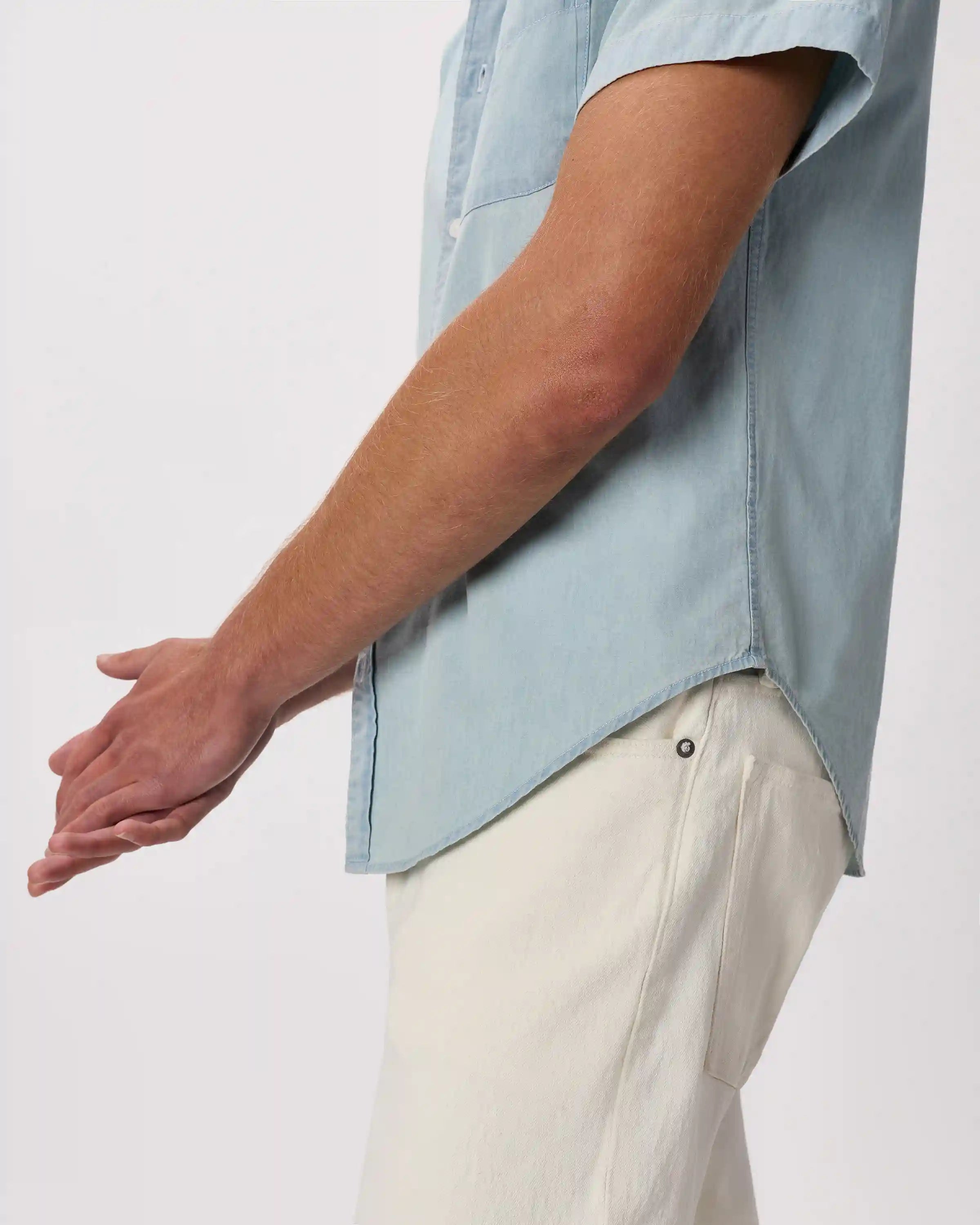 100% Organic Chambray Short Sleeve Shirt