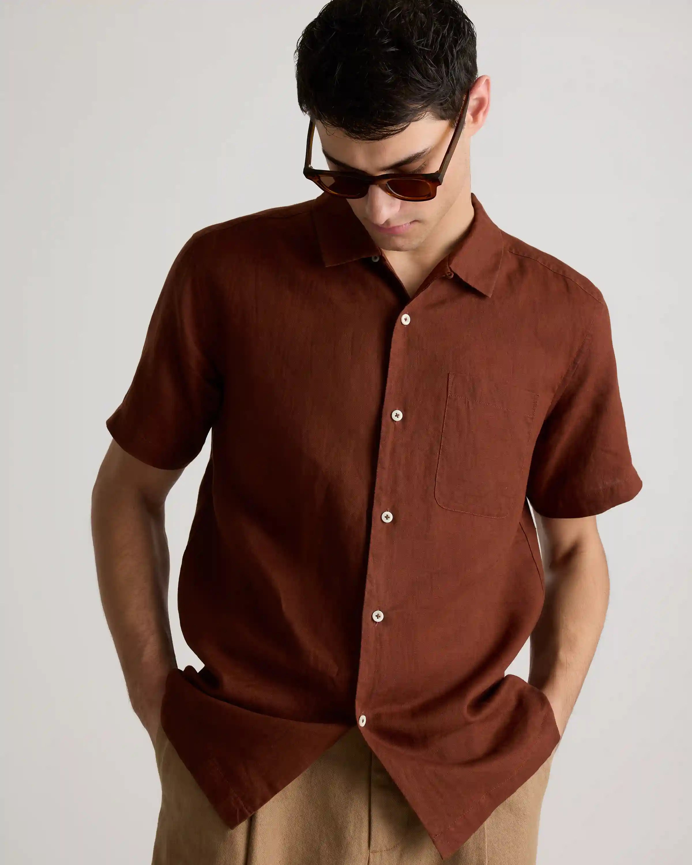 100% European Linen Camp Shirt