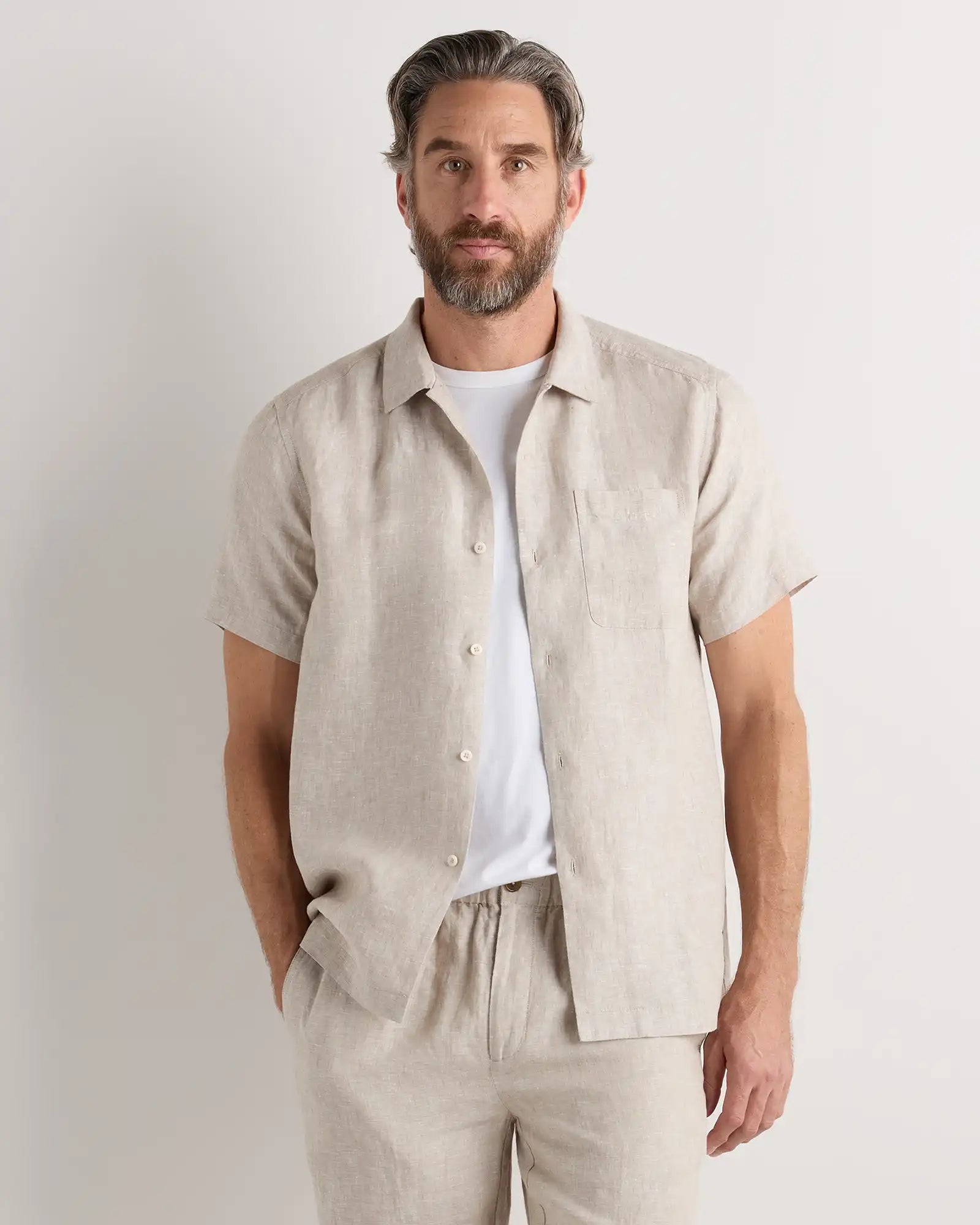 100% European Linen Camp Shirt