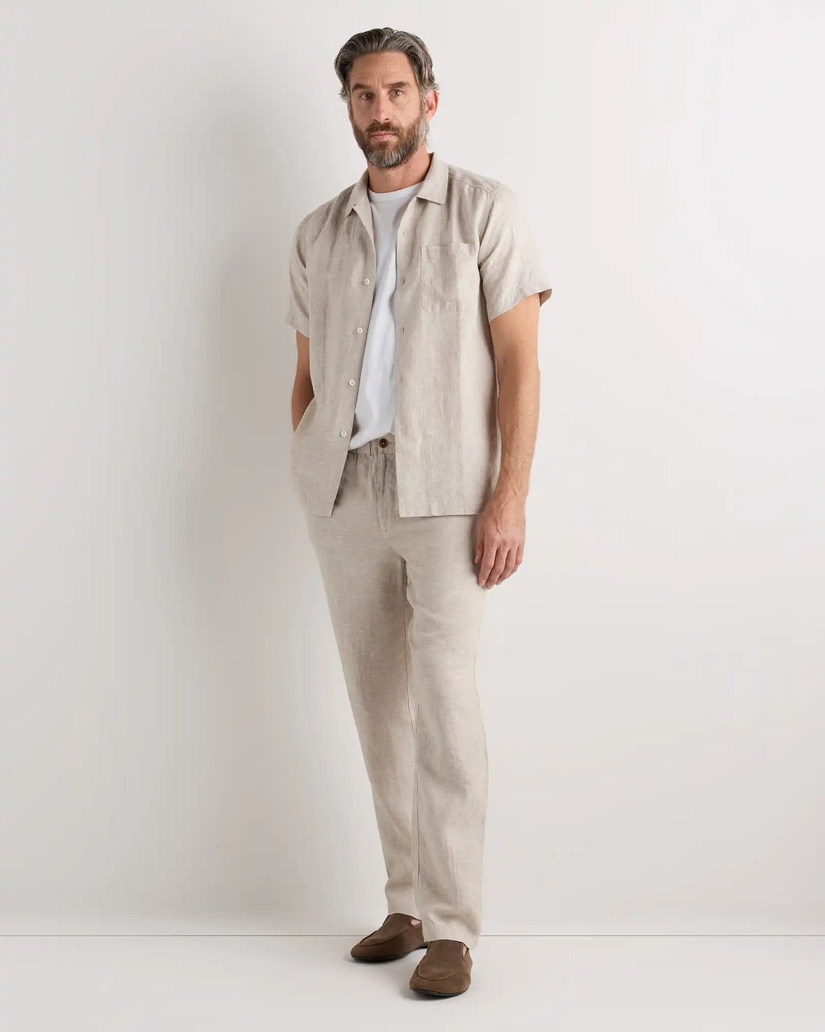 100% European Linen Camp Shirt