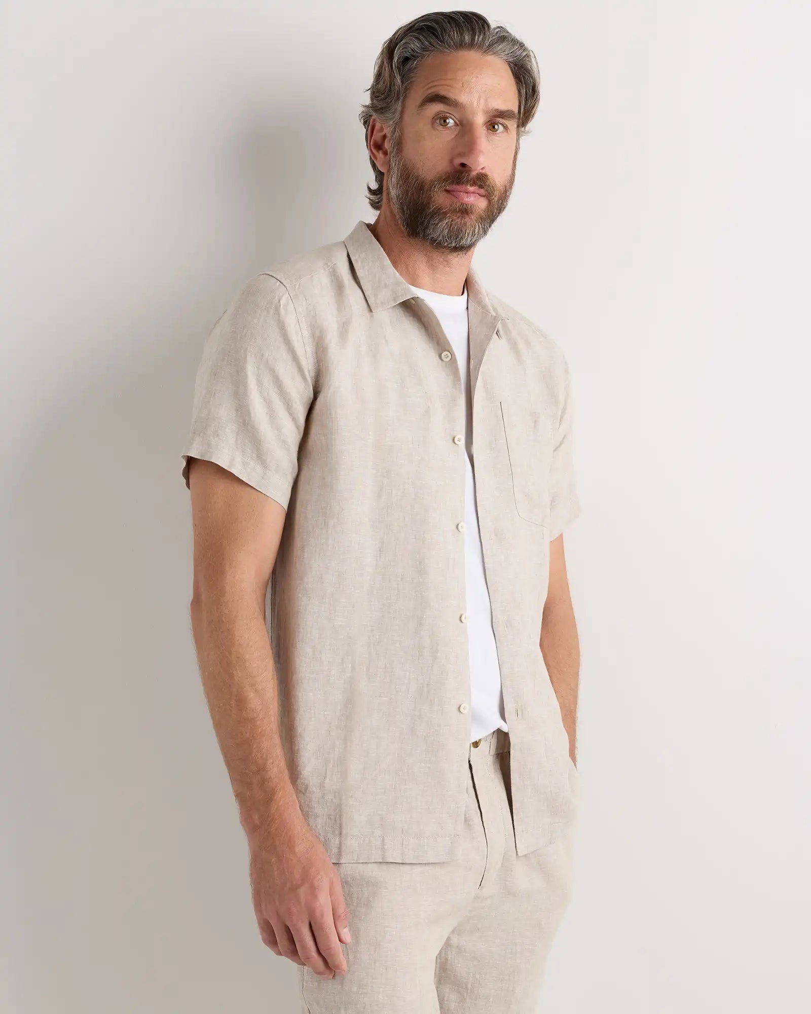 100% European Linen Camp Shirt