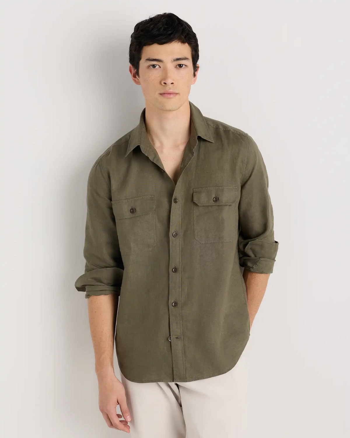 100% European Linen Utility Shirt