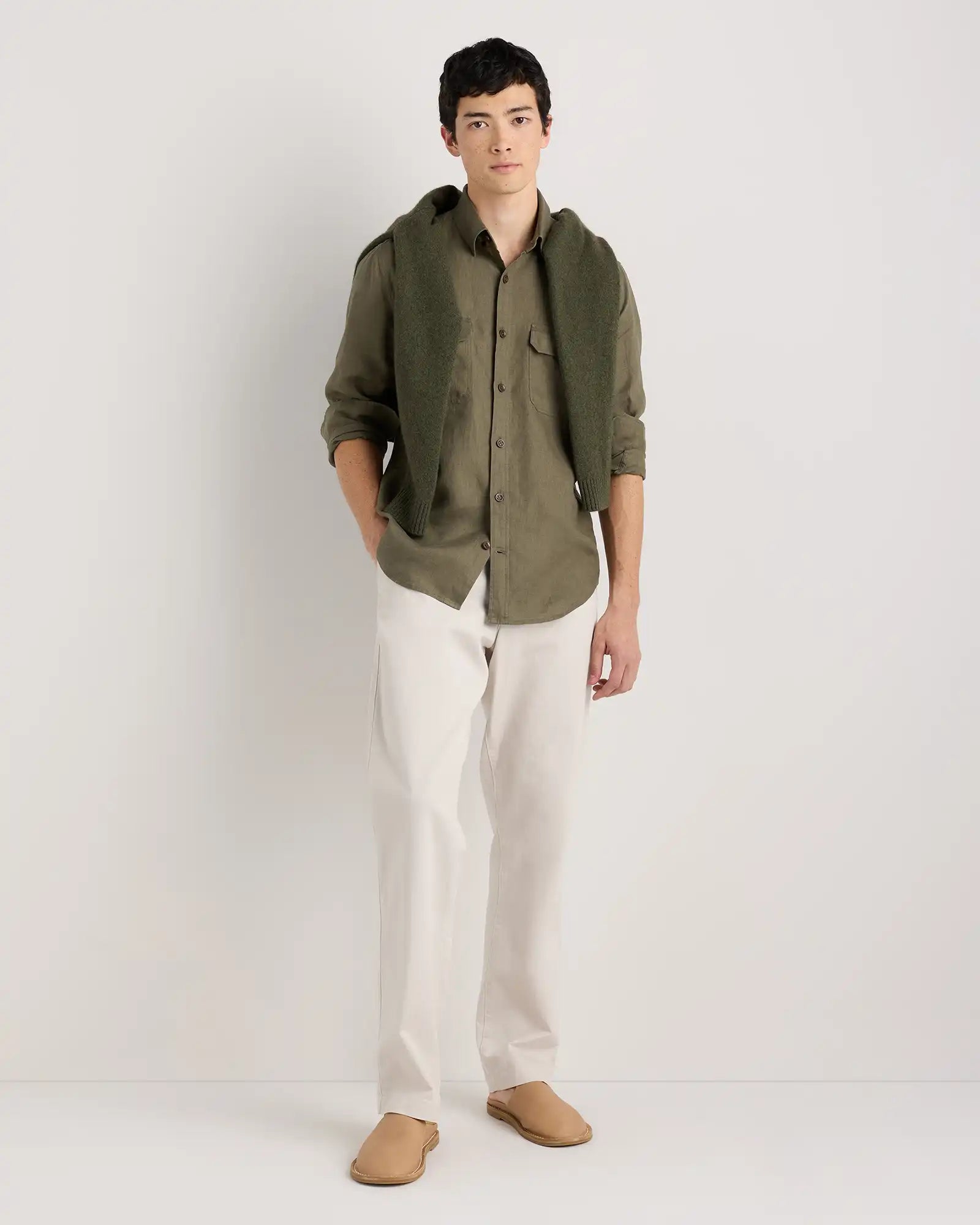 100% European Linen Utility Shirt