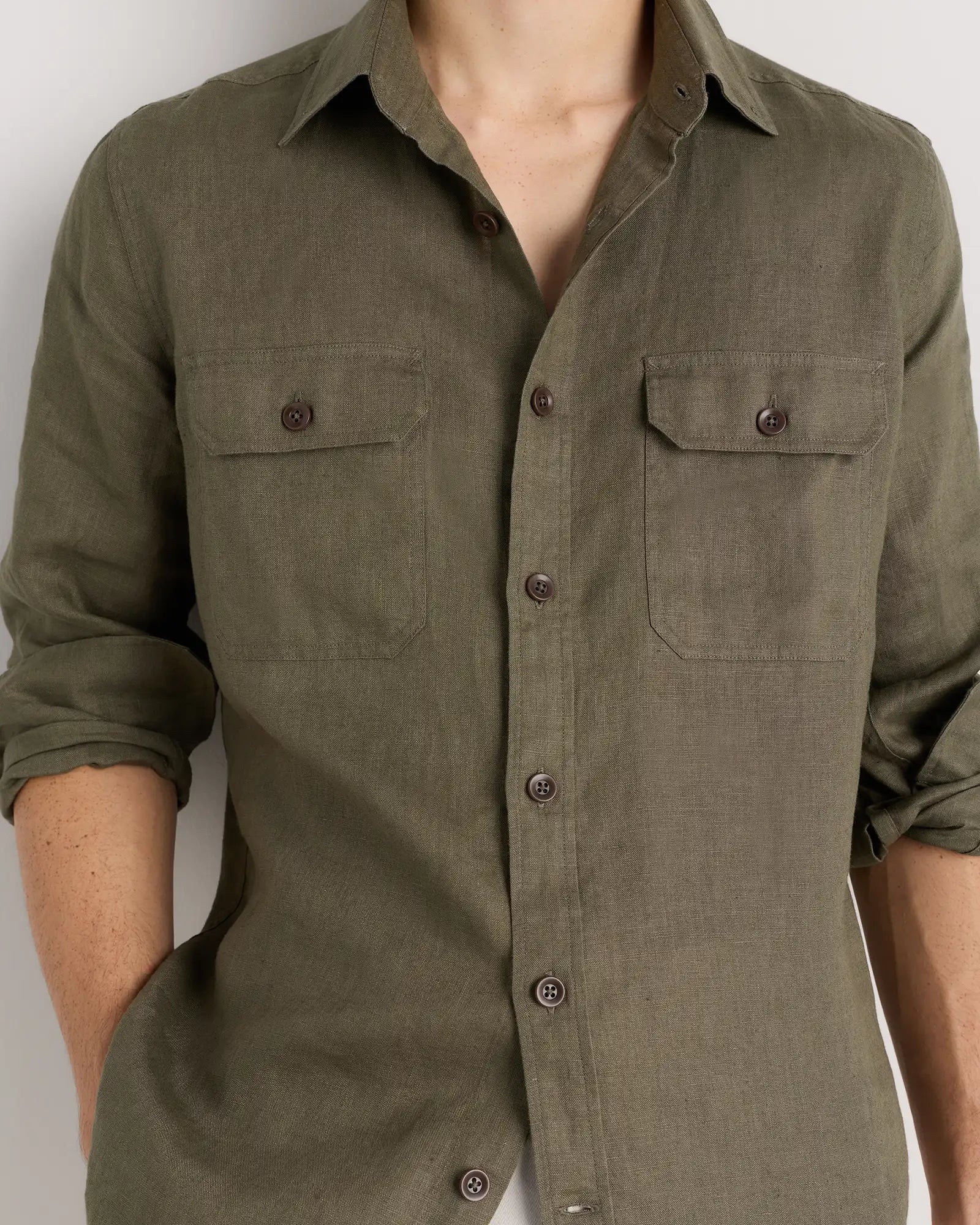 100% European Linen Utility Shirt