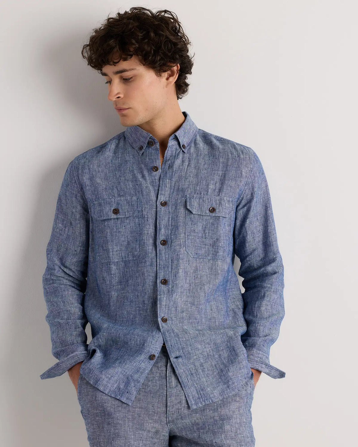 100% European Linen Utility Shirt