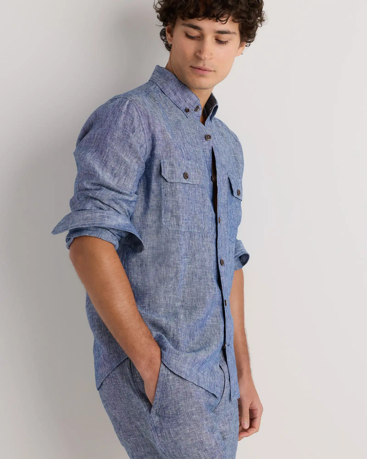 100% European Linen Utility Shirt