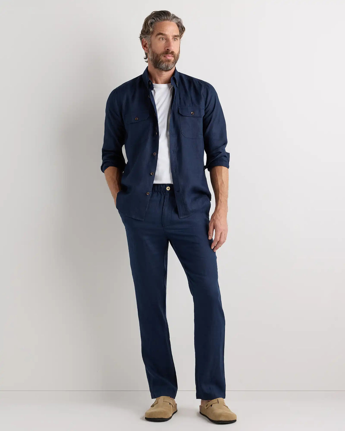 100% European Linen Utility Shirt