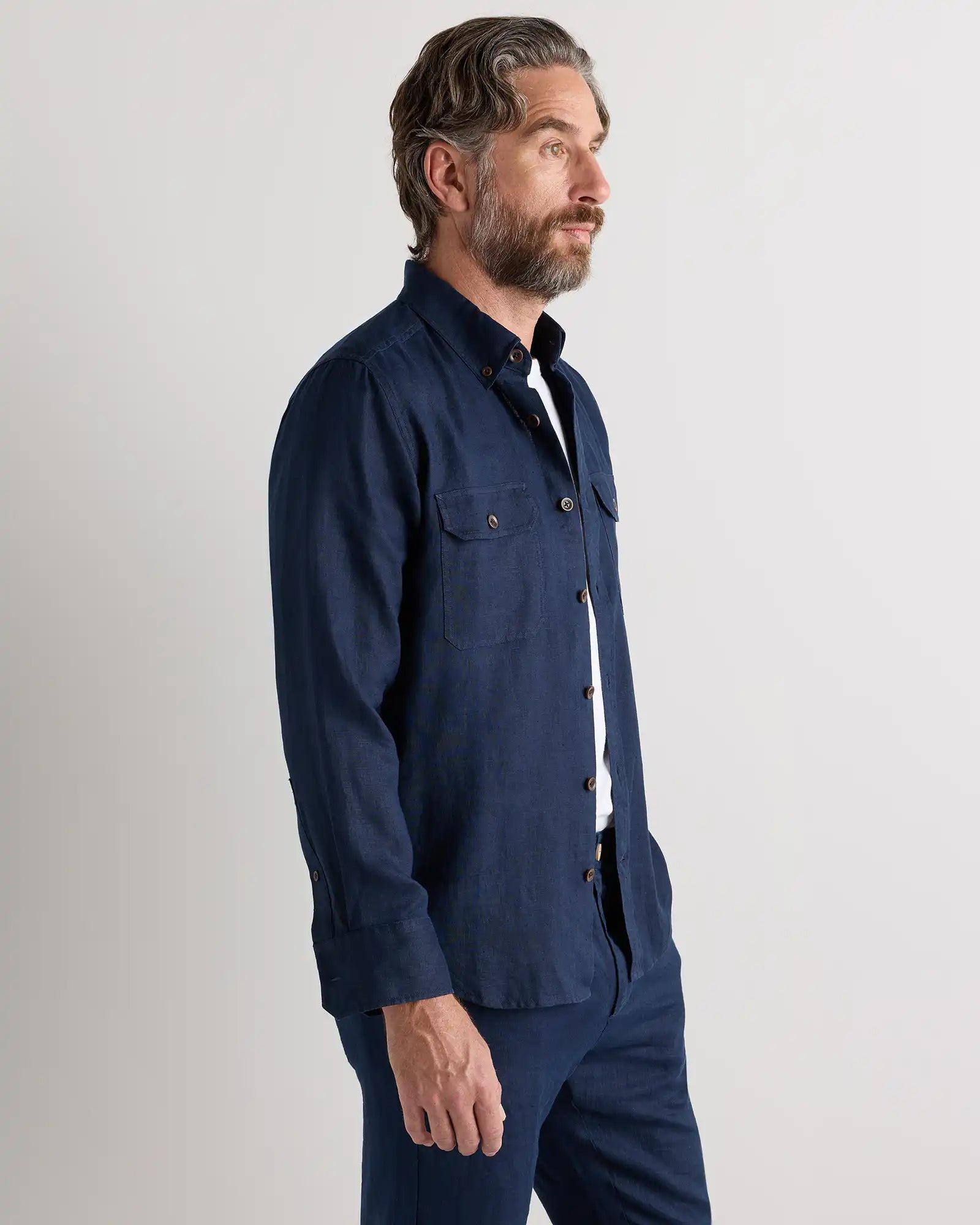 100% European Linen Utility Shirt