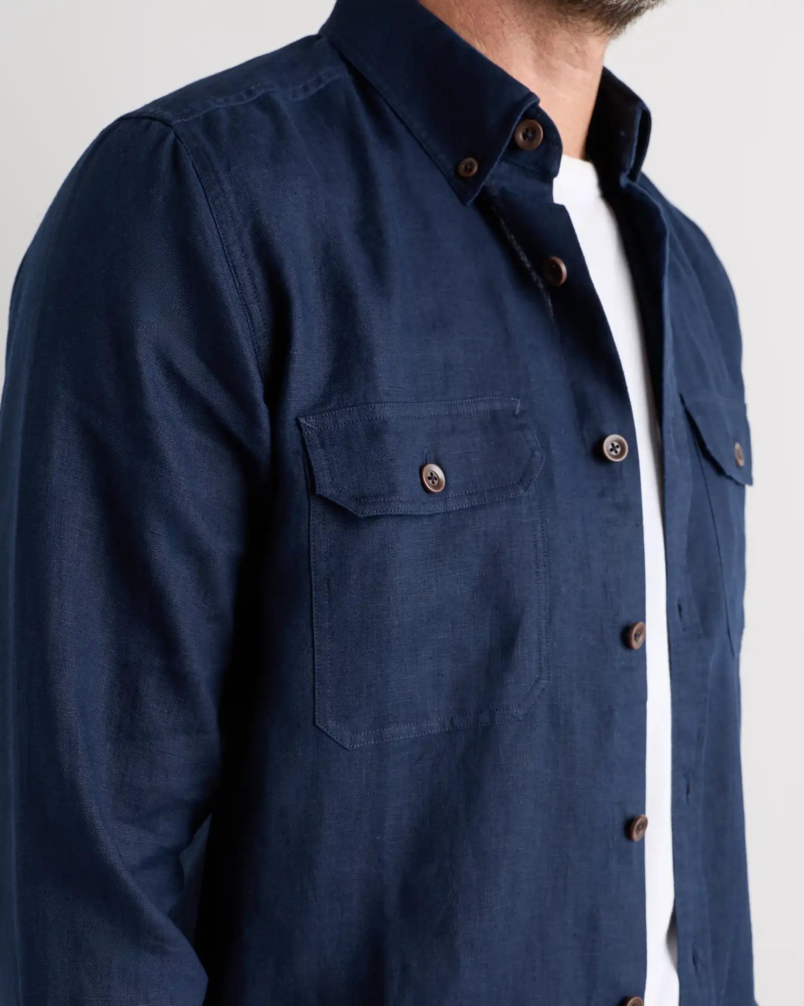 100% European Linen Utility Shirt