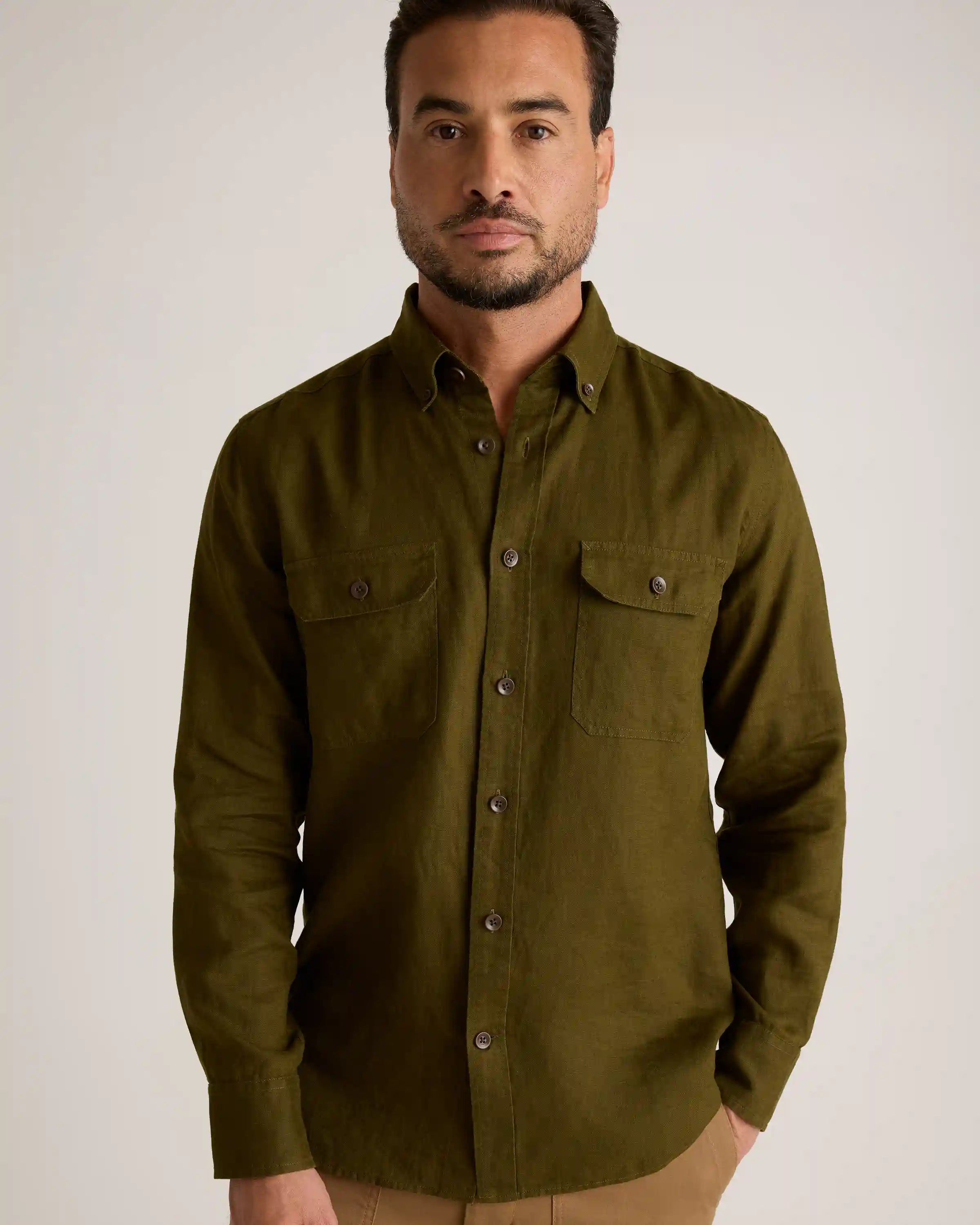 100% European Linen Utility Shirt