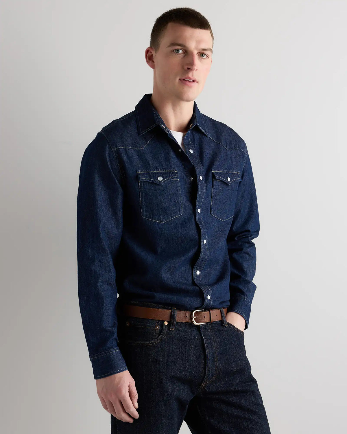 Pearl Snap Denim Western Shirt