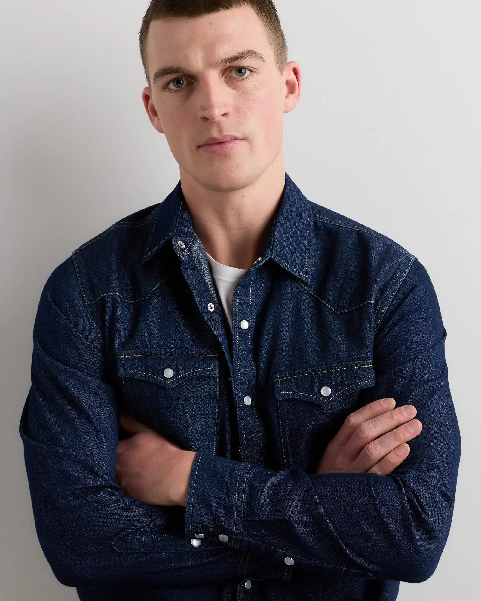 Pearl Snap Denim Western Shirt